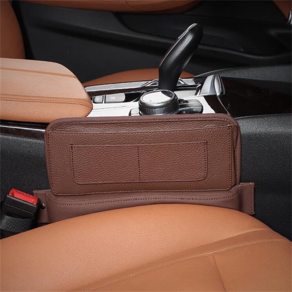 2 Pack Car Seat Gap Organizer - Drink Holder, Phone Stand, Storage Wedge for Keys, Cards, Wallets & Coffee - Perfect for Road Trips & Commuting