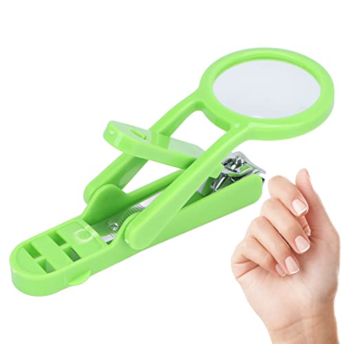 Premium Stainless Steel Nail Clippers Set for Elderly - Adjustable Fingernail & Toenail Clippers with Magnifying Glass - Complete Nail Care Kit for Home, Travel & Salon Use (Green)
