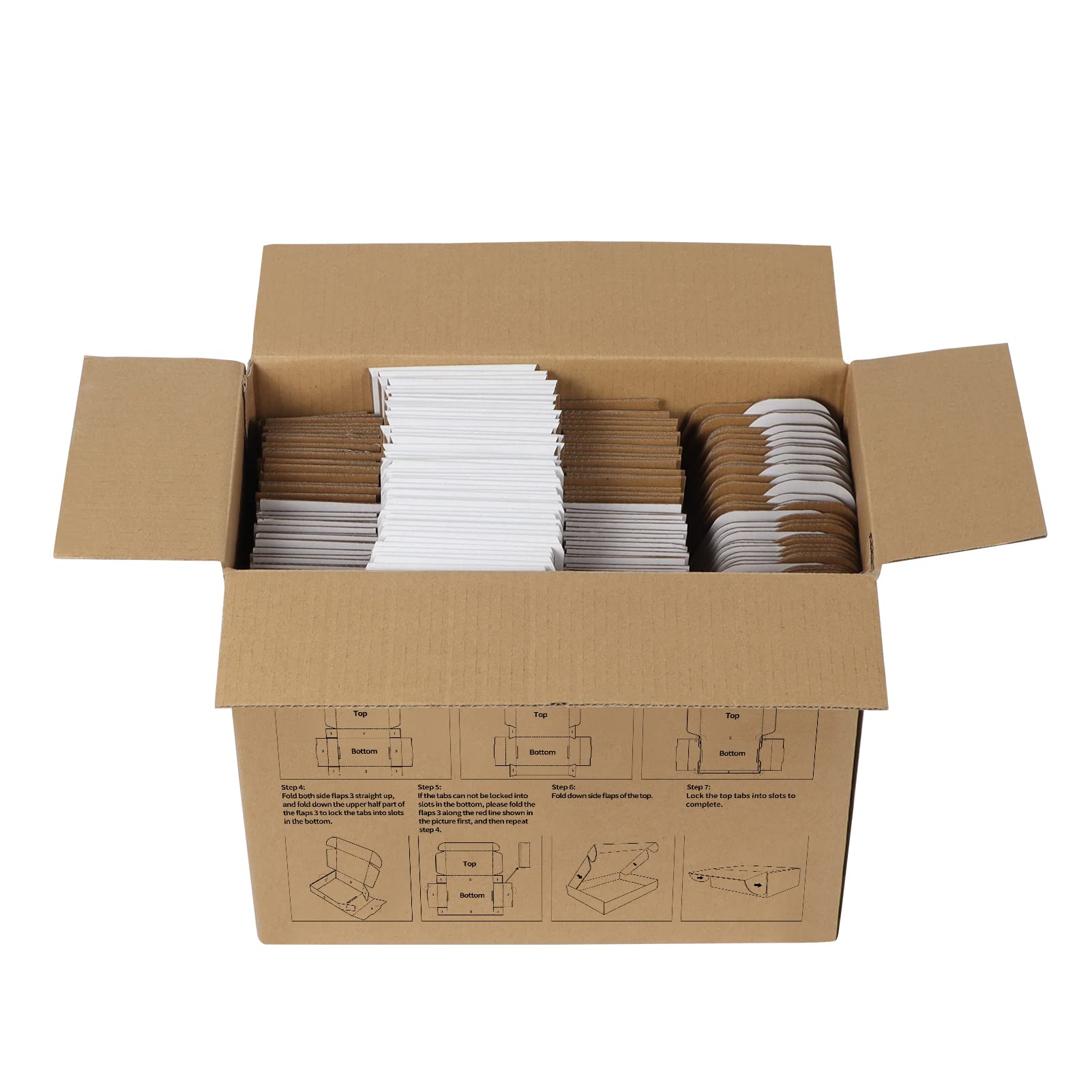 RLAVBL 6x4x3 Inches Small White Corrugated Cardboard Shipping Boxes - Set of 50 Mailer Boxes for Ecommerce, Packaging, and Mailing | Perfect for Small Business, Online Stores & Shipping Lightweight Items