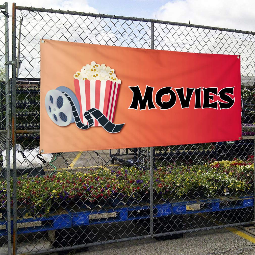 Durable Vinyl Banner - 48x96 Inches with 8 Grommets | Weatherproof Outdoor Advertising Sign for Movies, Events & Industrial Use | Perfect for Yard Signs, Business Promotion & Outdoor Displays