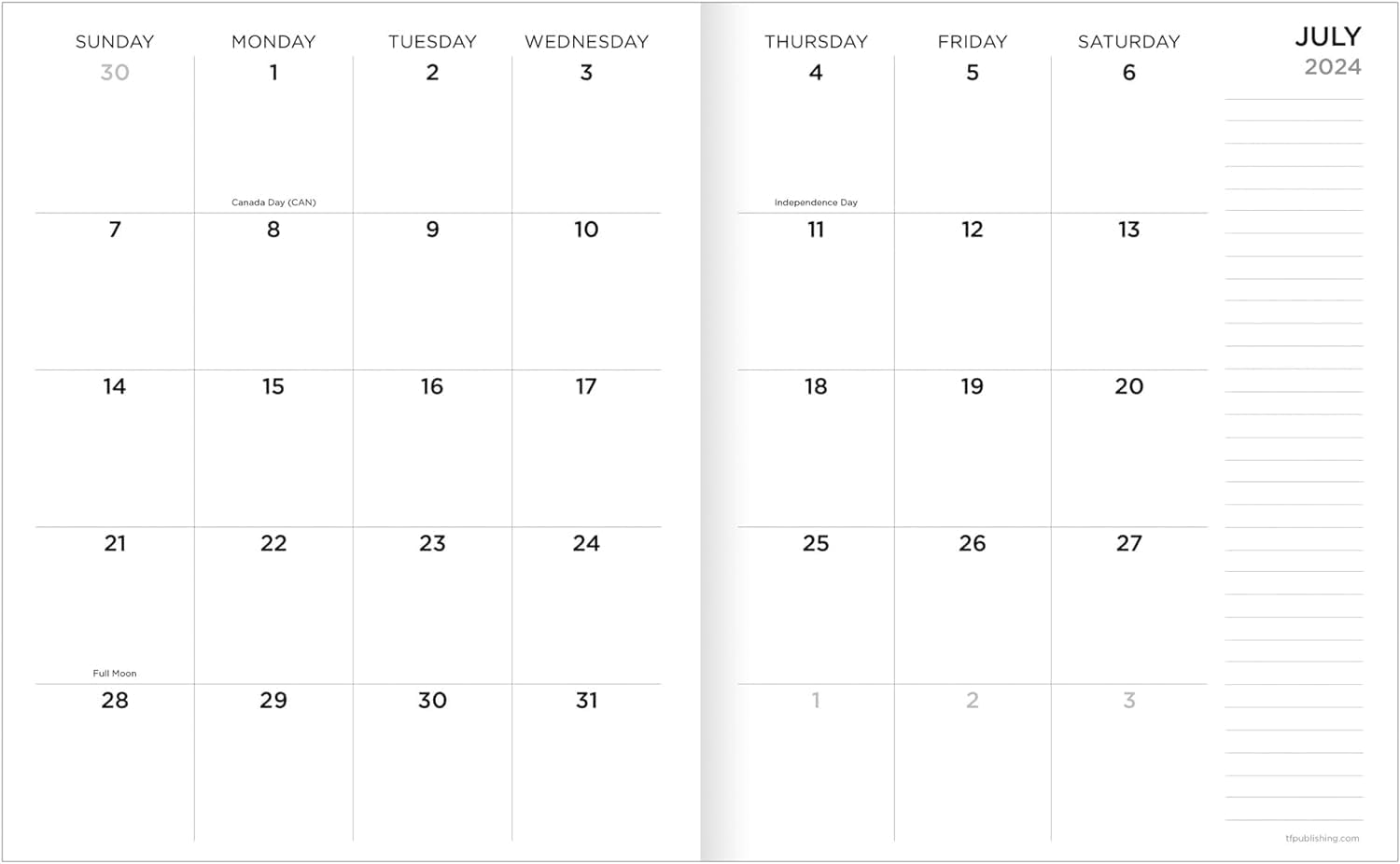 TF PUBLISHING Tie Dye Medium Monthly Planner 2024-2025 (July 2024 - June 2025) - 2 Page Spreads with Extra Large Calendar Grids & Planning Prompts - 6.5 x 8 Inch Academic Planner - Perfect for Students, Teachers & Office Organization