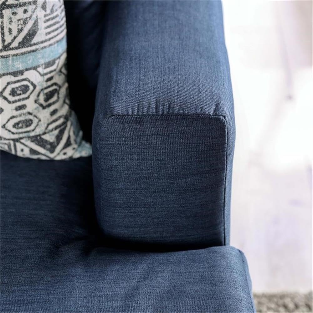 Furniture of America Arjay Modern Navy Fabric Upholstered Sectional Sofa - Perfect for Living Room, Family Room & Home Theater Seating