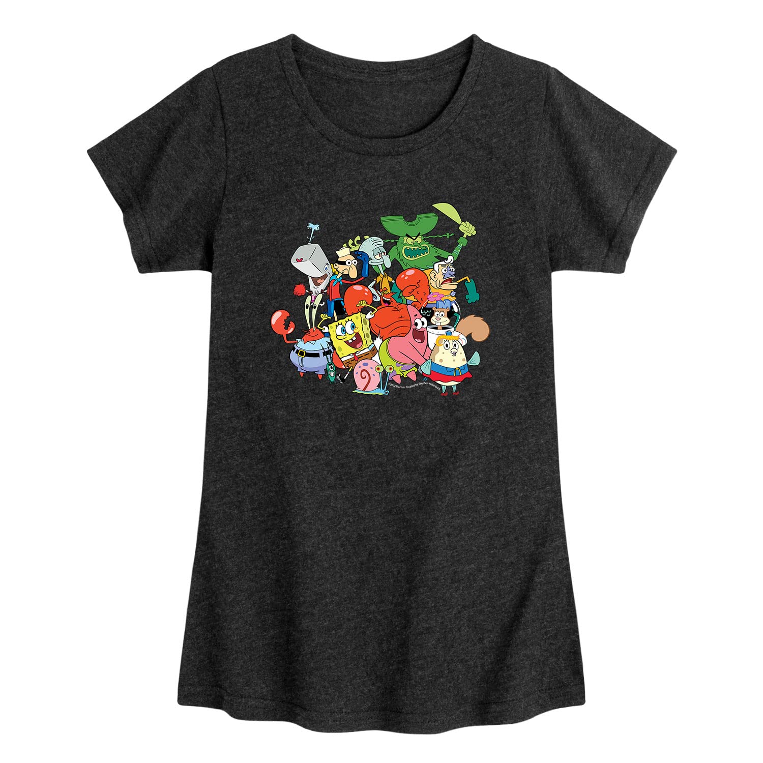 Spongebob Squarepants Graphic T-Shirt for Toddler & Youth Girls - Soft Short Sleeve Cartoon Tee - Perfect for Playdates, School & Casual Wear