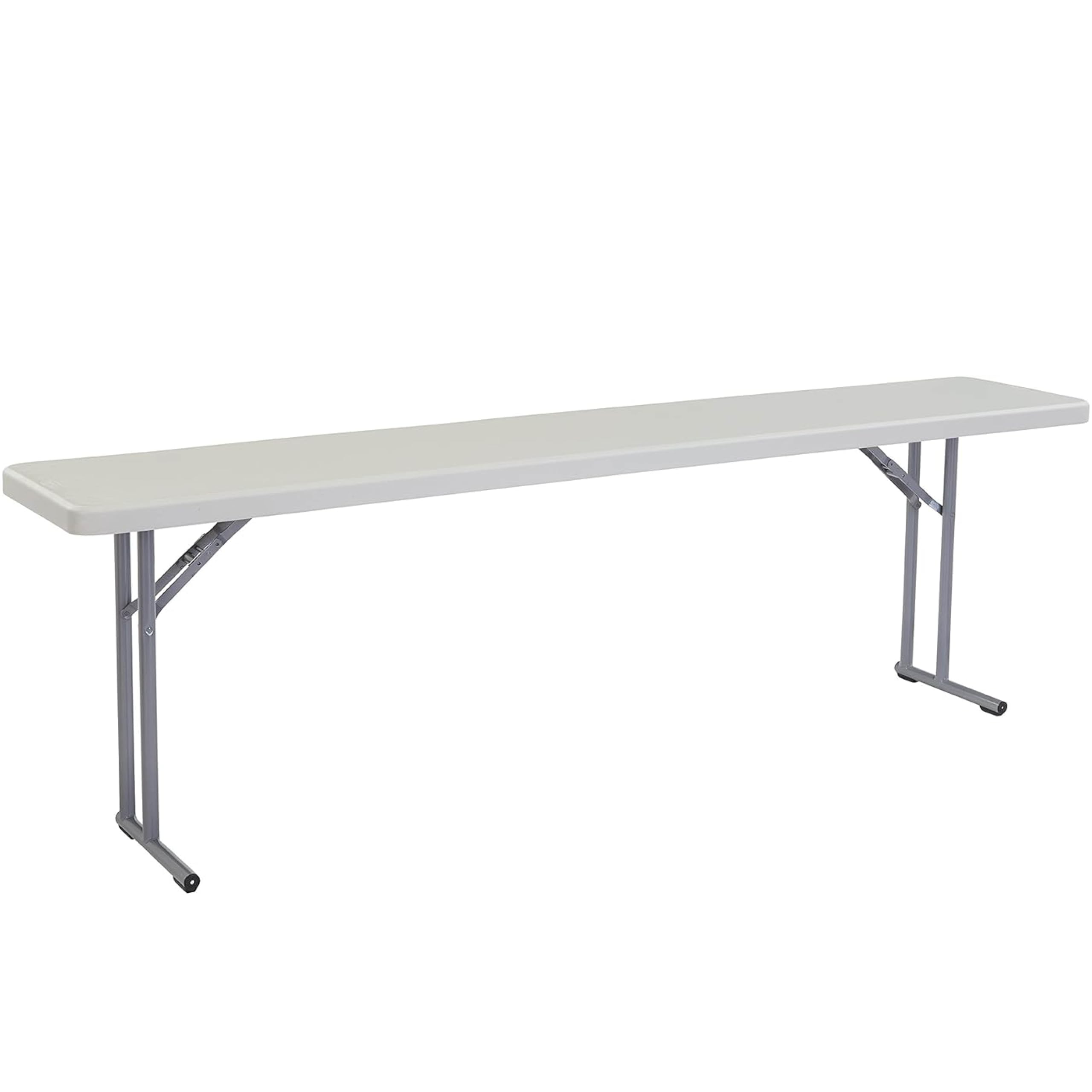 National Public Seating 18x96 Inch Heavy Duty Folding Table - Portable Conference Table for Office, Training Rooms & Events - Lightweight Durable Indoor/Outdoor Use in Speckled Gray - Perfect for Seminars, Trade Shows & Banquets