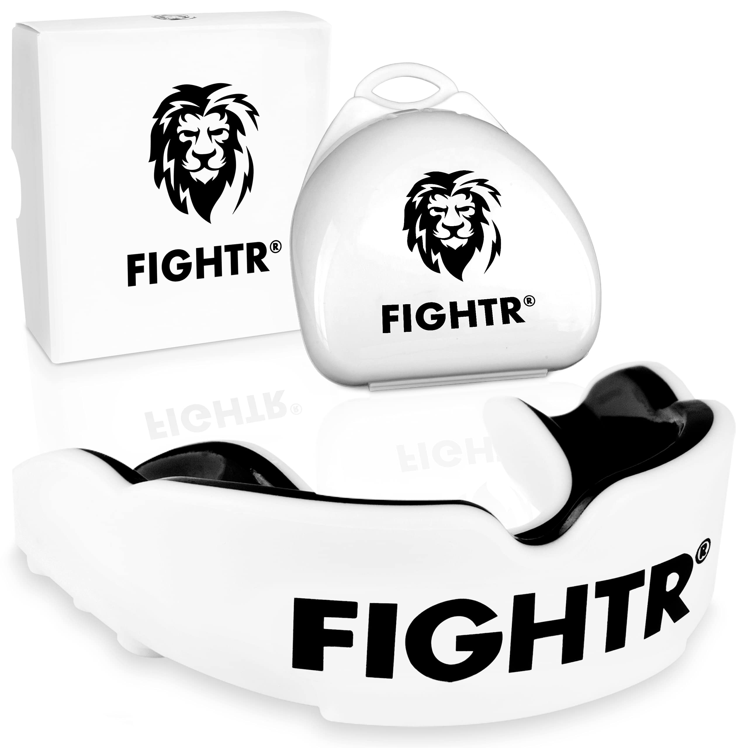 FIGHTR® Premium Mouth Guard for Boxing, MMA, Football - Breathable & Custom Fit Sports Mouthpiece with Hygienic Case | Ideal for Contact Sports, Martial Arts & High-Intensity Training