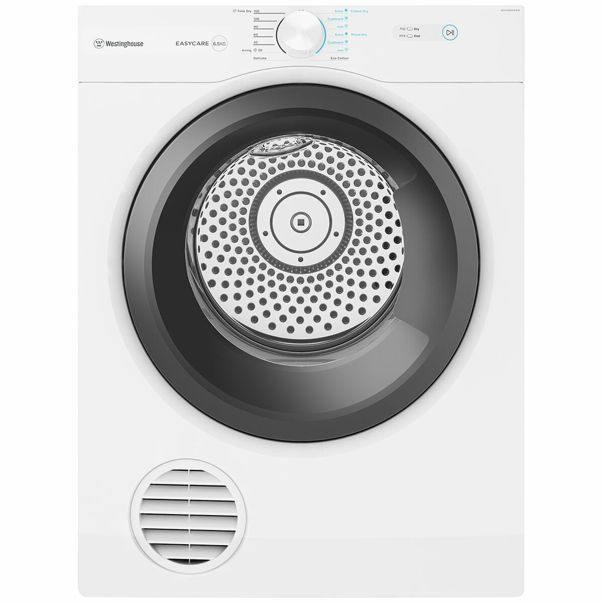 Westinghouse 6.5kg Vented Clothes Dryer WDV656N3WB - Energy Efficient Laundry Solution for Apartments & Small Homes | Perfect for Drying Clothes Quickly & Safely