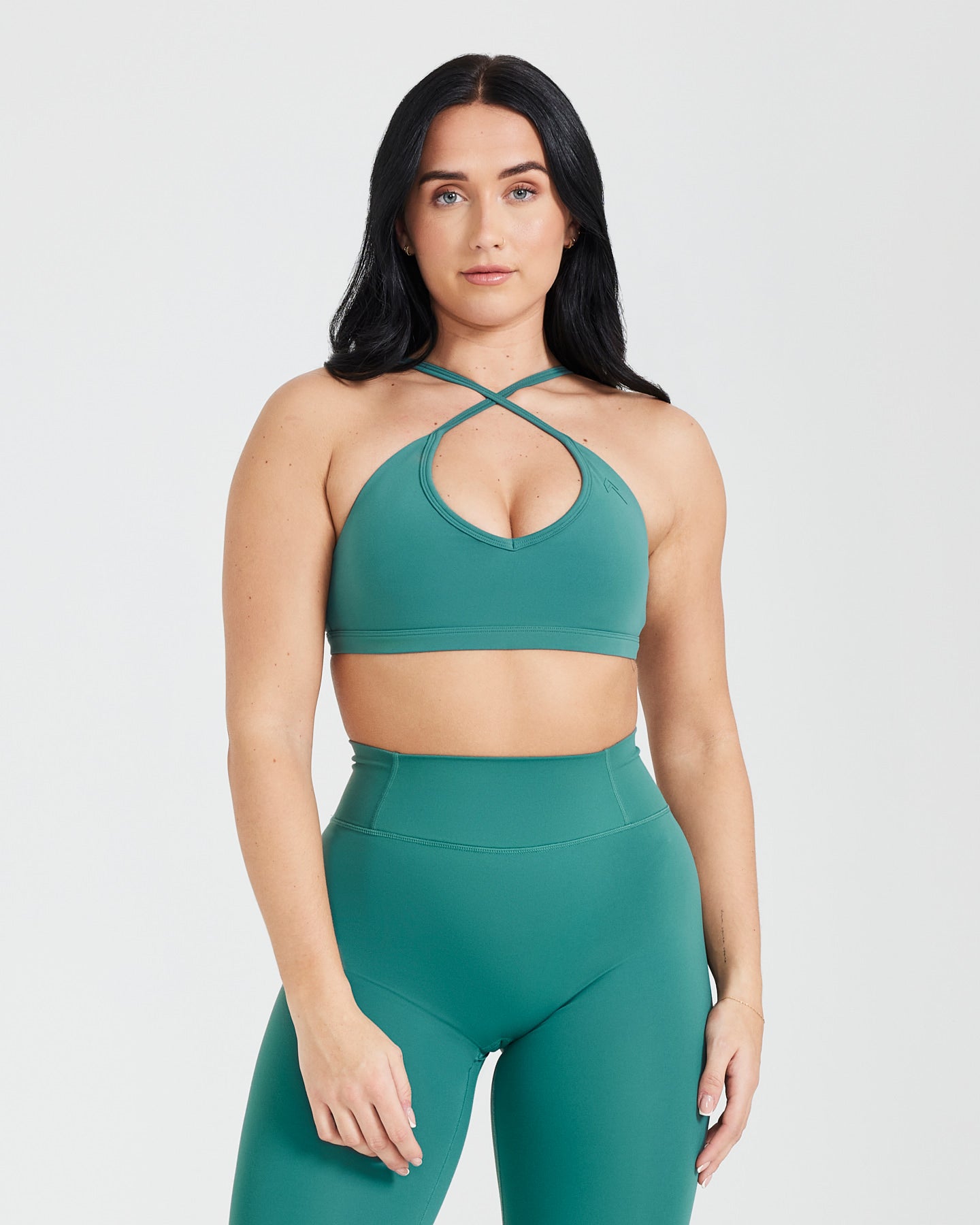 Timeless Strappy Bralette - Comfortable Wireless Lace Bralette in Mineral Green | Perfect for Yoga, Lounge & Everyday Wear