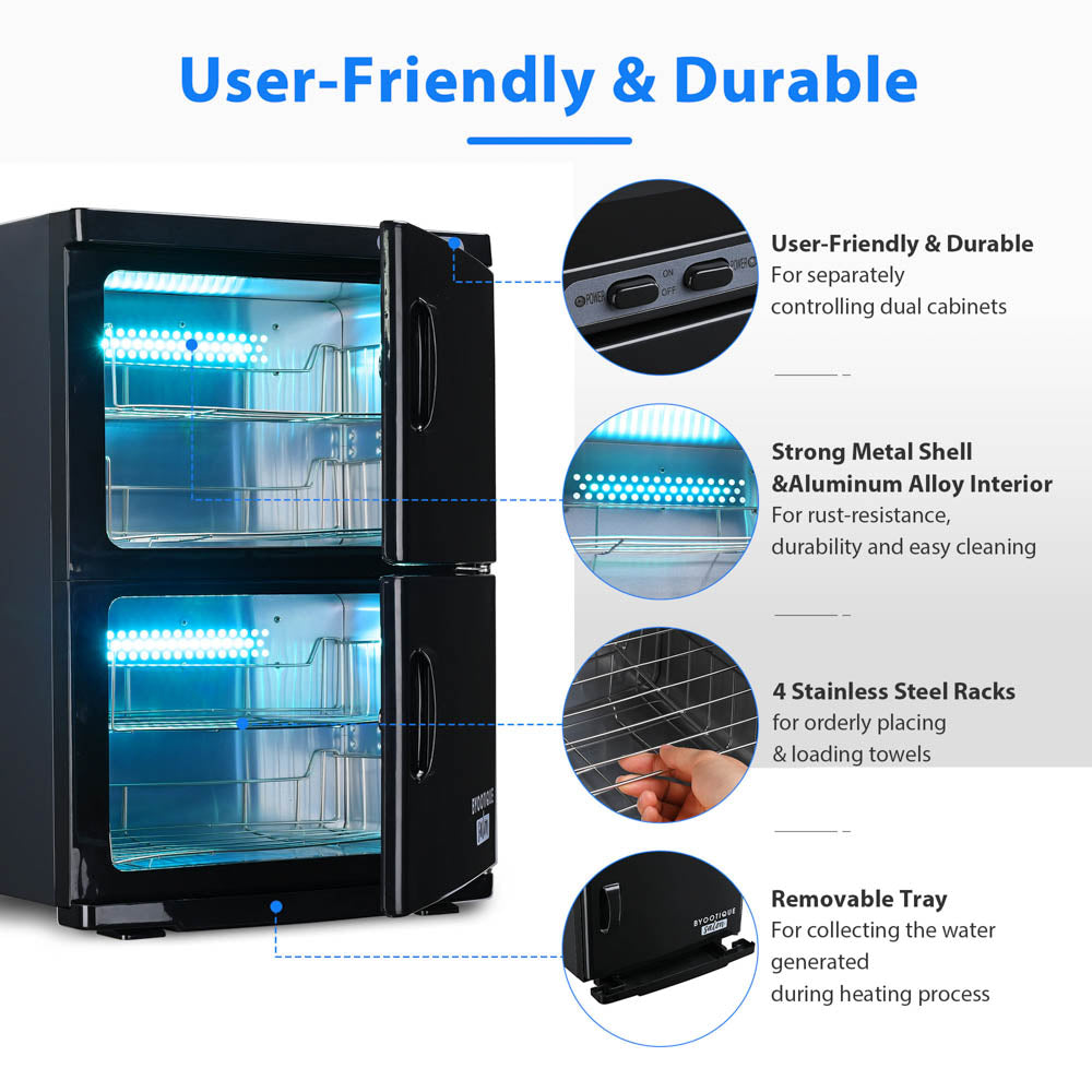 46L 2-in-1 Heated Towel Warmer & UV Sterilization Cabinet | Fast Warming & Sanitizing for Bath, Spa, Salon & Baby Care | TheLAShop