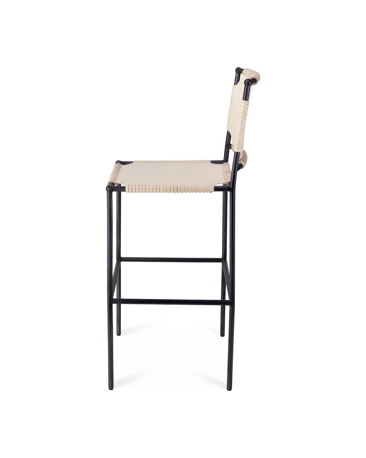 Asher Bar Stool with Backrest - Modern Kitchen Counter Stool in Off White - Perfect for Breakfast Bars, Kitchen Islands & Home Decor