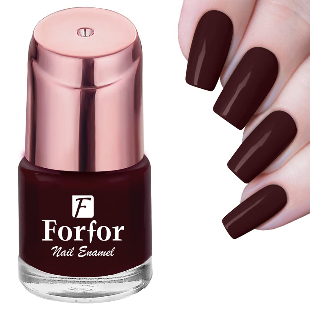FORFOR® Long-Lasting Glossy Nail Polish - Maroon Shine (10ml) - Vegan & Cruelty-Free Nail Lacquer for Salon-Quality Manicures at Home, Perfect for Parties, Weddings & Everyday Wear