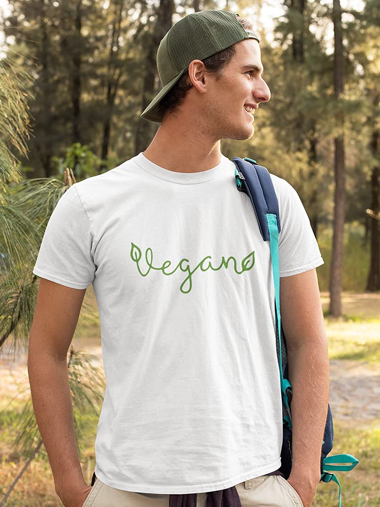 Eco-Friendly Green Plants Vegan Lettering T-Shirt for Men - Sustainable Fashion for Casual Wear & Everyday Outfits