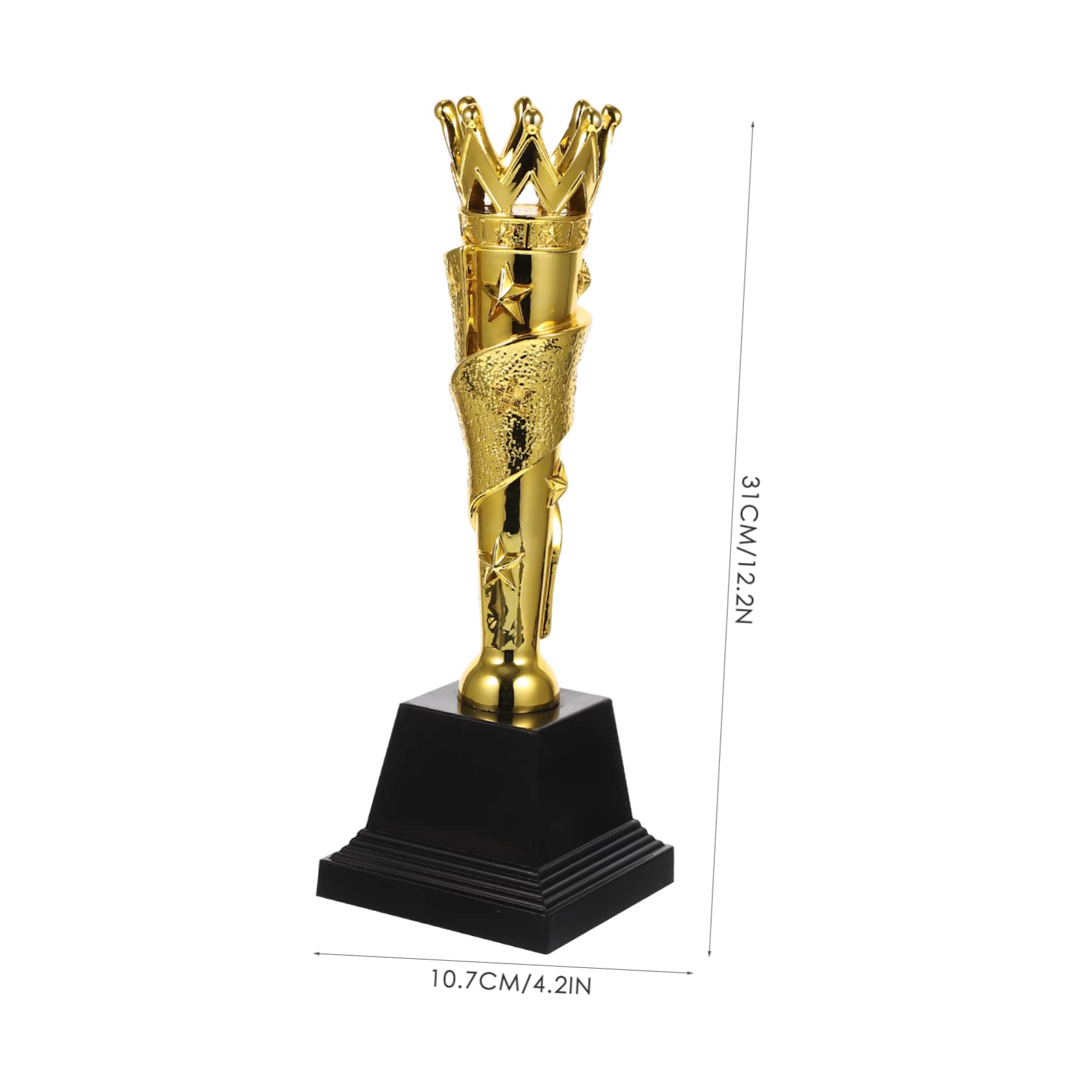 SUPVOX 2 Pack Small Gold ABS Plastic Trophies for Kids - Perfect for School Awards, Sports Achievements & Classroom Incentives