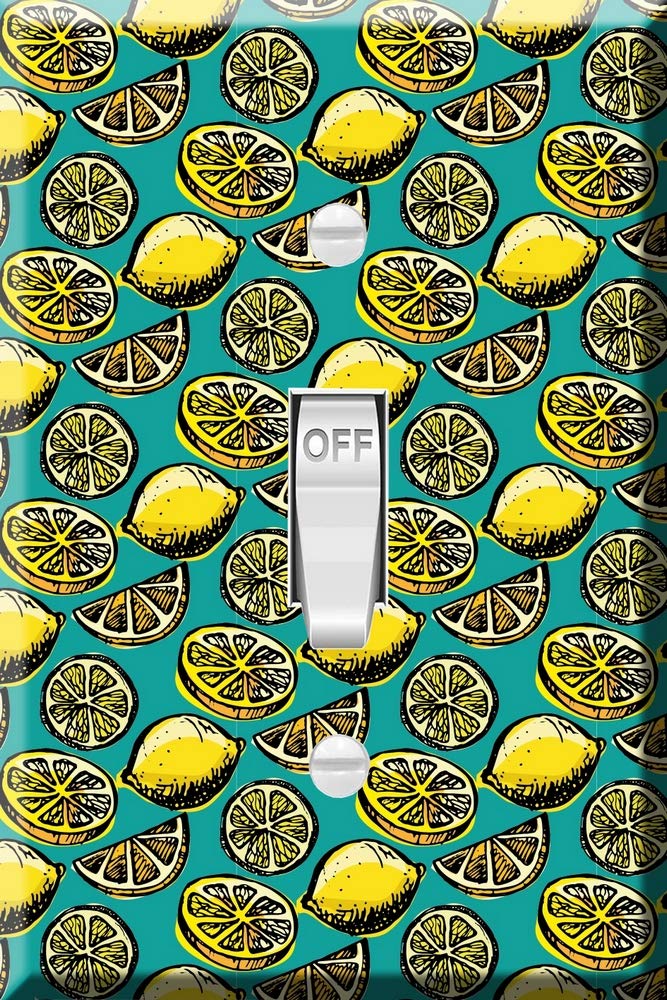 Toggle Wall Plate - Single Light Switch Cover Plate with Lemon Slice Design | Decorative Electrical Outlet Cover for Kitchen, Bathroom & Home Decor