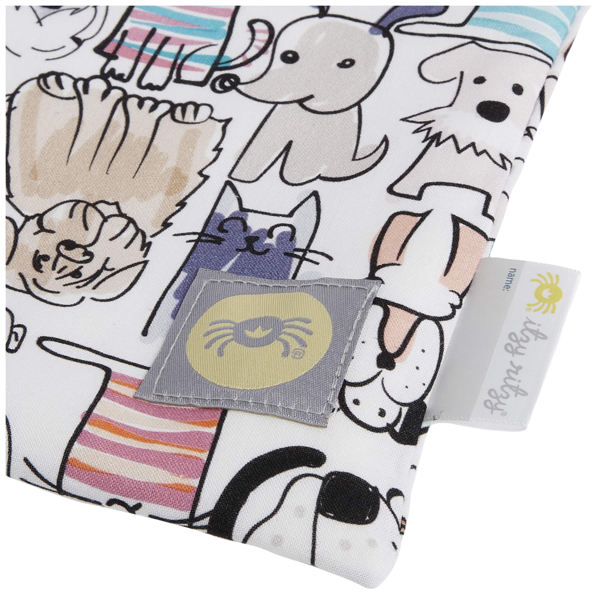 Itzy Ritzy Waterproof Wet Bag with Handle - Reusable & Washable Travel Wet Bag for Swimsuits, Diapers, Gym Clothes, Toiletries - 11”x14” Leakproof Pouch with Water Resistant Lining (Cats & Dogs Print) - Perfect for Pool, Beach, Baby Care & Sports Activities