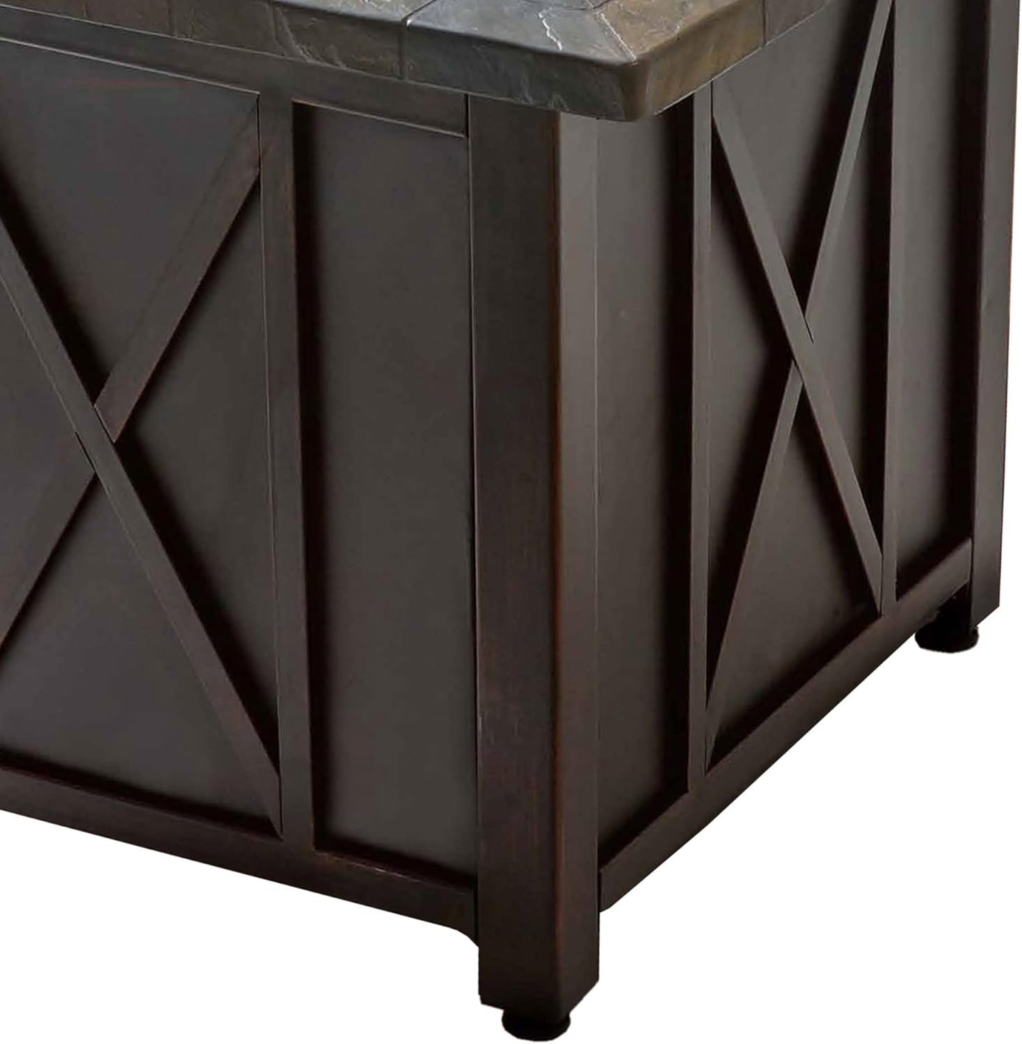 30,000 BTU Propane Fire Pit Table with Black Fire Glass - Outdoor Patio Heater for Backyard, Deck, and Garden Gatherings