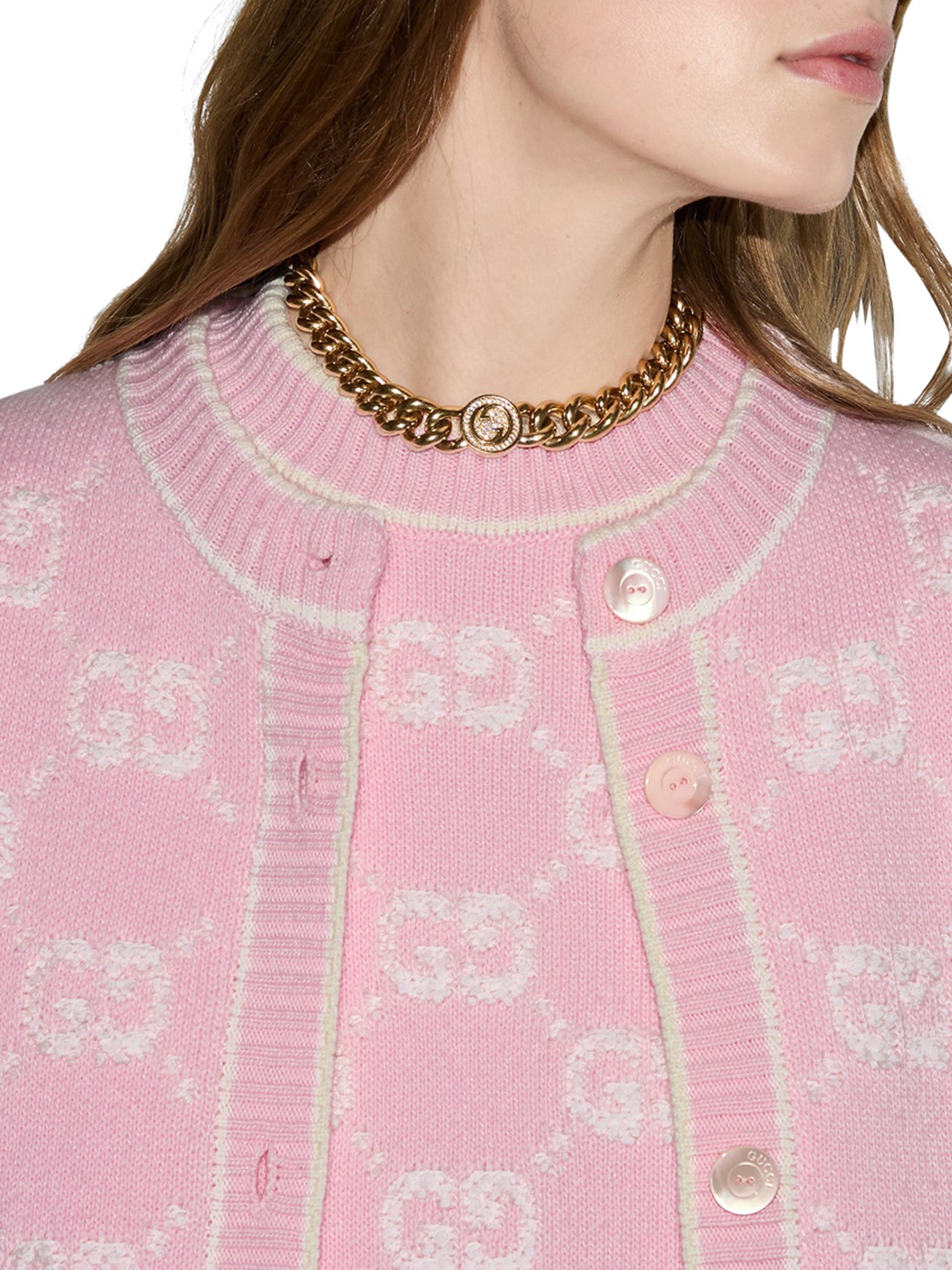GG BOUCLÉ Jacquard Wool Cardigan for Women - Cozy Knit Sweater for Fall & Winter - Perfect for Office, Casual Outfits and Layering