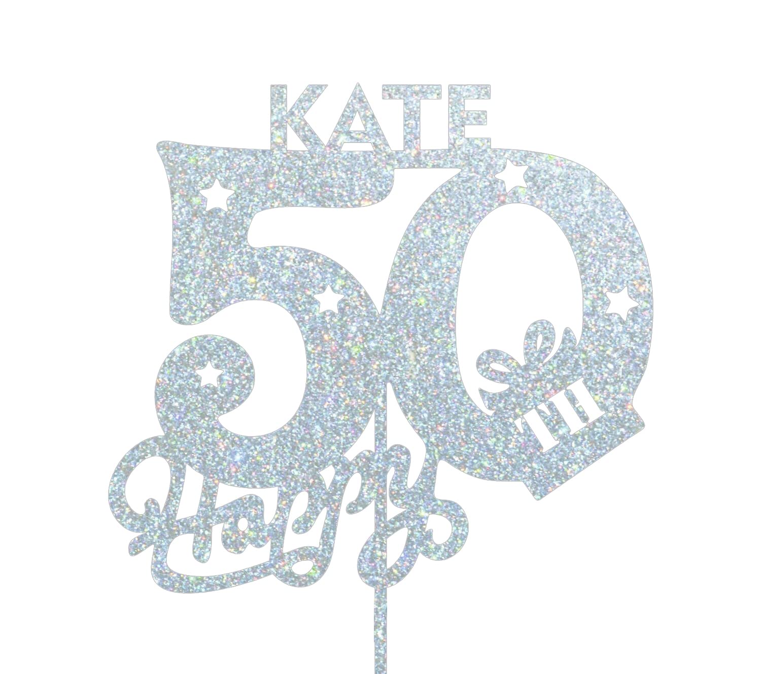 Custom Birthday Cake Topper - Personalized Anniversary & 50th Birthday Decor - Happy Birthday Cake Topper for Parties & Celebrations - Perfect for Weddings, Baby Showers & Special Events