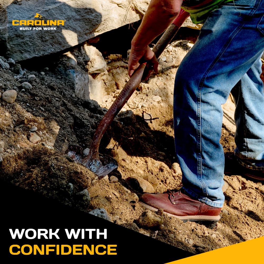 **Carolina Elm 8-Inch Steel Toe Logger Work Boots for Men - Rugged Leather Upper, Comfort Footbed, Oil & Slip-Resistant Rubber Lug Outsole, EH Rated - Ideal for Construction, Logging & Heavy-Duty Work**
