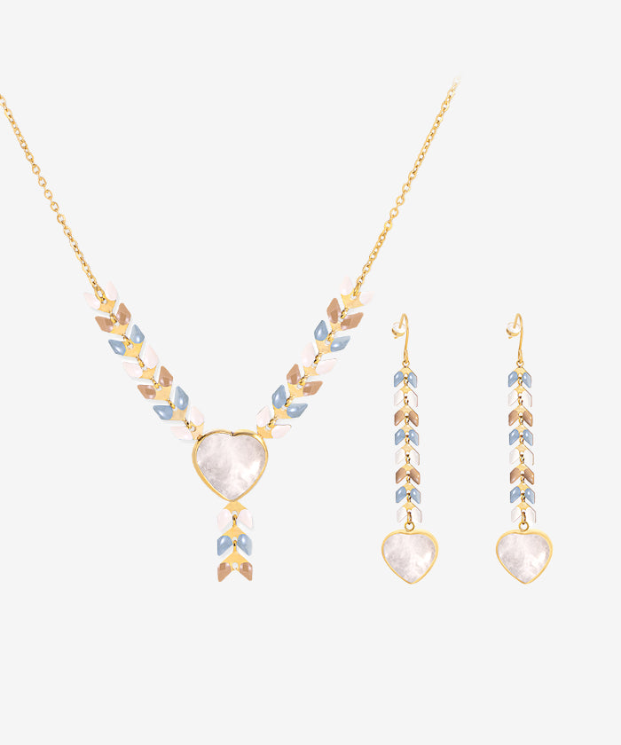 Wrangler Demeter's Heart Necklace and Earrings Set - Sterling Silver Greek Goddess Jewelry for Women - Perfect for Valentine's Day, Anniversary, and Romantic Date Nights