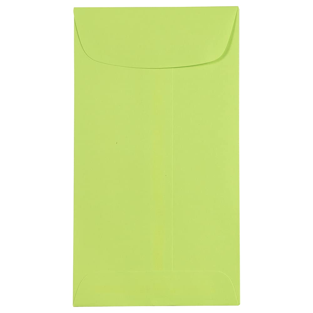 JAM PAPER #6 Coin Business Colored Envelopes - 3 3/8 x 6 Inches - Ultra Lime Green - Bulk Pack of 1000 Envelopes per Carton - Perfect for Business Mail, Invitations, and Coin Collections