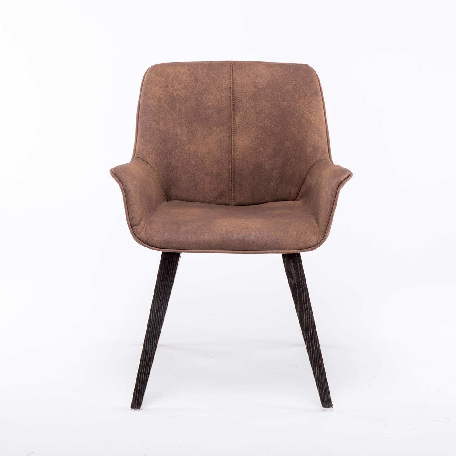 Brown Oak Upholstered Accent Chairs Set of 4 - Living Room Furniture, Comfortable Lounge Chairs for Home Decor - Perfect for Living Rooms, Bedrooms, and Reading Nooks