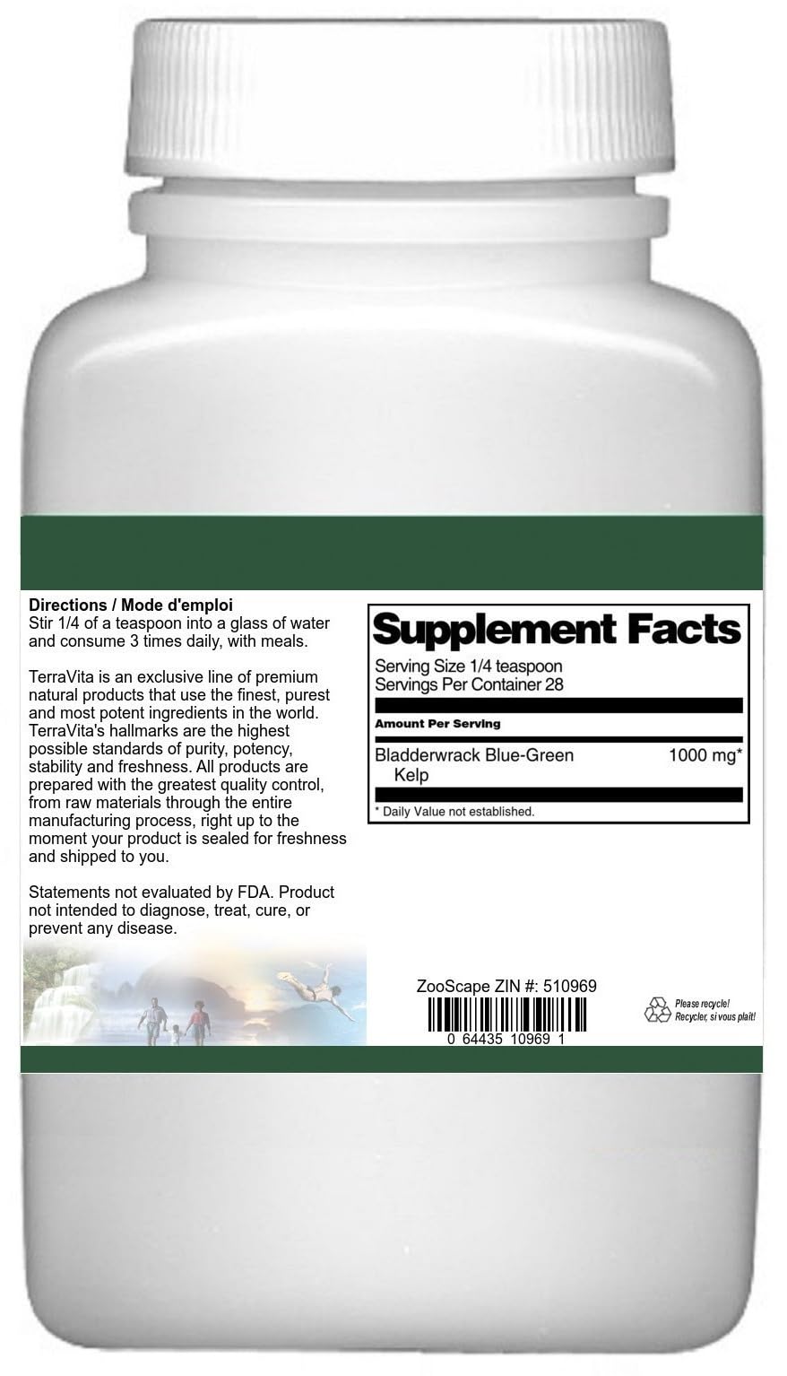 Organic Bladderwrack Kelp Powder - 1 oz (ZIN: 510969) | Seaweed Supplement for Thyroid Support, Detox & Skin Health | Perfect for Smoothies, Teas & Natural Remedies