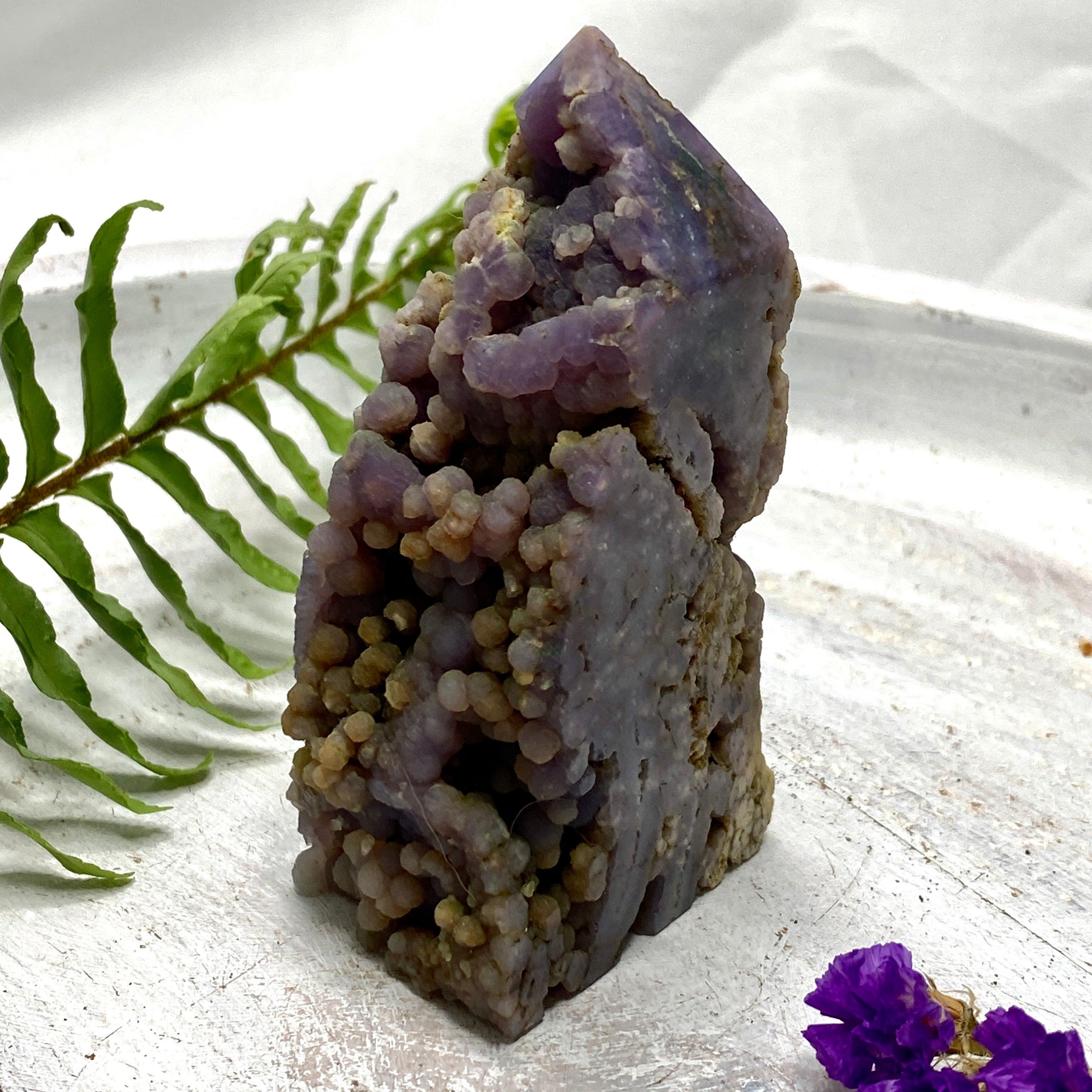 Natural Grape Agate Point - GAP 01 Healing Crystal for Meditation, Energy Work & Home Decor | Spiritual Stone for Reiki, Chakra Balancing & Crystal Collection