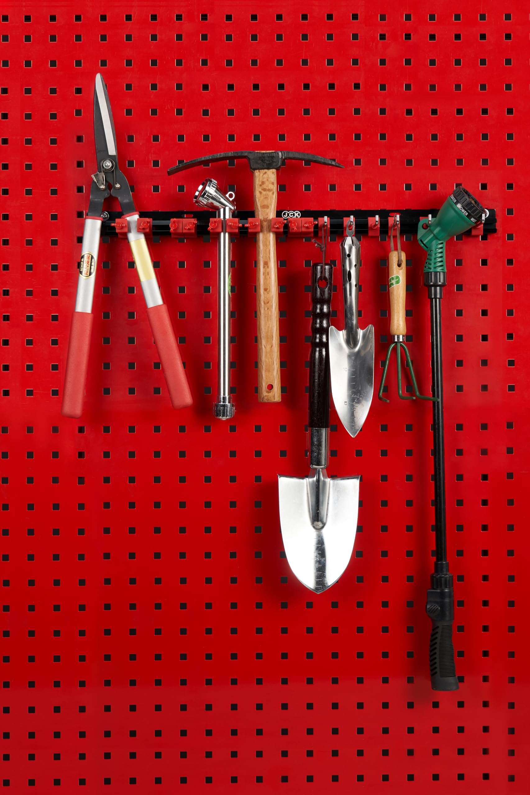 JCK TOOL ORGANIZER - Heavy Duty Multi-Purpose Tool Organizer for Gardening, Hand Tools & Workshop - Wall Mounted Storage Rack with Drawer for Garage, Shed & Home Organization