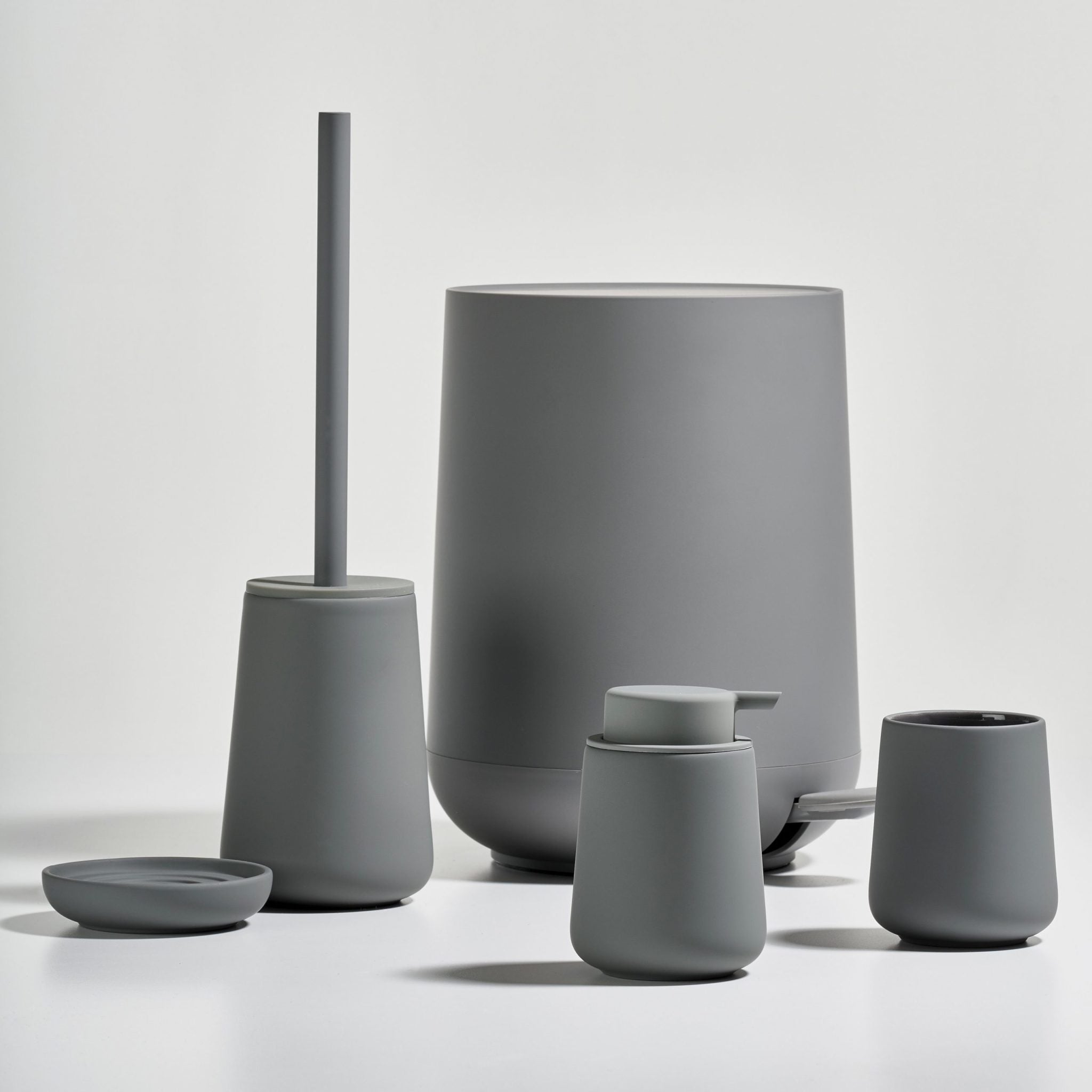 ZONE DENMARK Nova One Tumbler and Toothbrush Holder - Sleek Grey Bathroom Organizer for Countertop Storage | Perfect for Modern Homes, Apartments & Dorm Rooms
