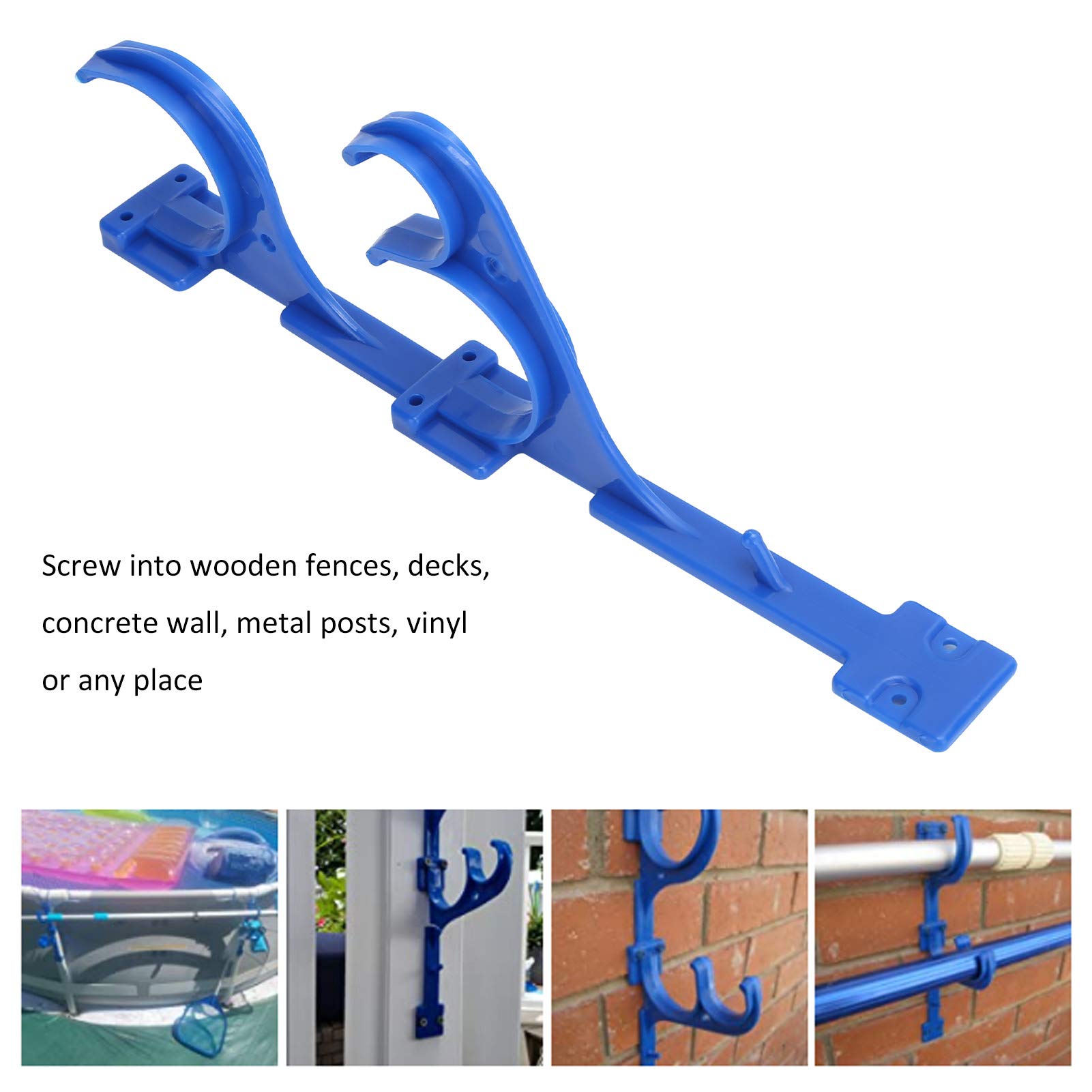 ABS Pool Hanger Hook - Easy Install Vacuum Hose Pole for Clothes & Gardening Tools (Blue) - Perfect for Poolside & Outdoor Use