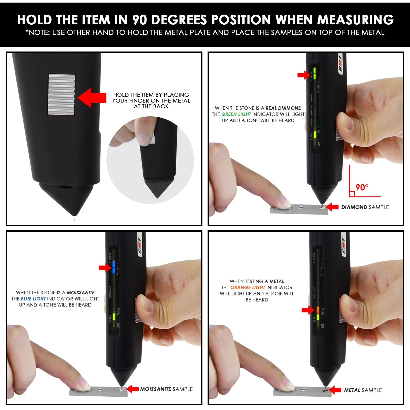 Professional Diamond & Moissanite Tester Combo - High Accuracy Jewelry Detector with Audible/Visual Alarms - Gemstone Testing Tool for Jewelers, Pawn Shops & Gemologists - Perfect for Authentication at Home, Stores or Auctions