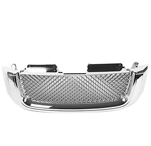Chrome Front Bumper Upper Mesh Style Grille Insert Compatible with 2002-2008 GMC Envoy - Upgrade Your Truck's Style & Protection for Off-Road & Daily Driving