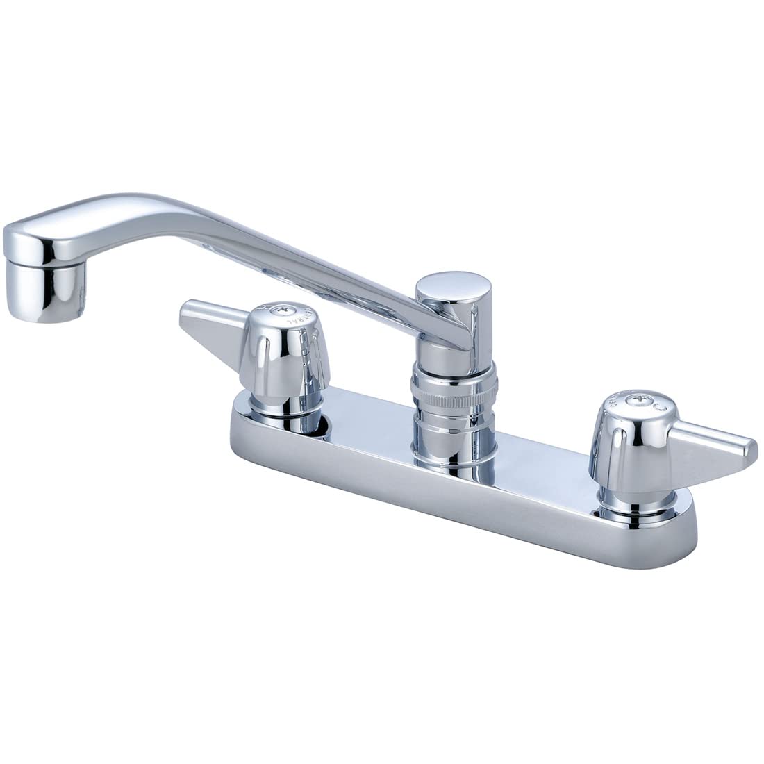 Central Brass 0127-A Two Handle Cast Brass Kitchen Faucet in Chrome Finish - Perfect for Modern Kitchens, Restaurants & Home Renovation Projects