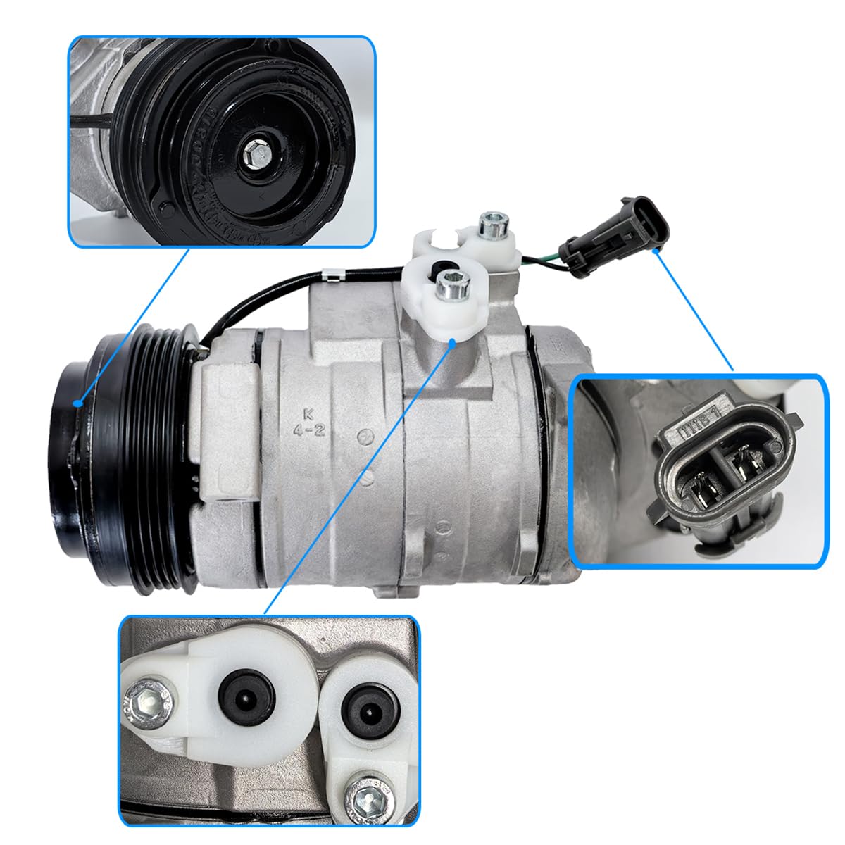 AC Compressor with A/C Clutch 10364873 - Compatible with GMC Sierra & Yukon, Chevy Suburban, Tahoe, Silverado 1500/2500/3500 | Replacement for Air Conditioner System | Perfect for Summer Cooling & Vehicle Maintenance