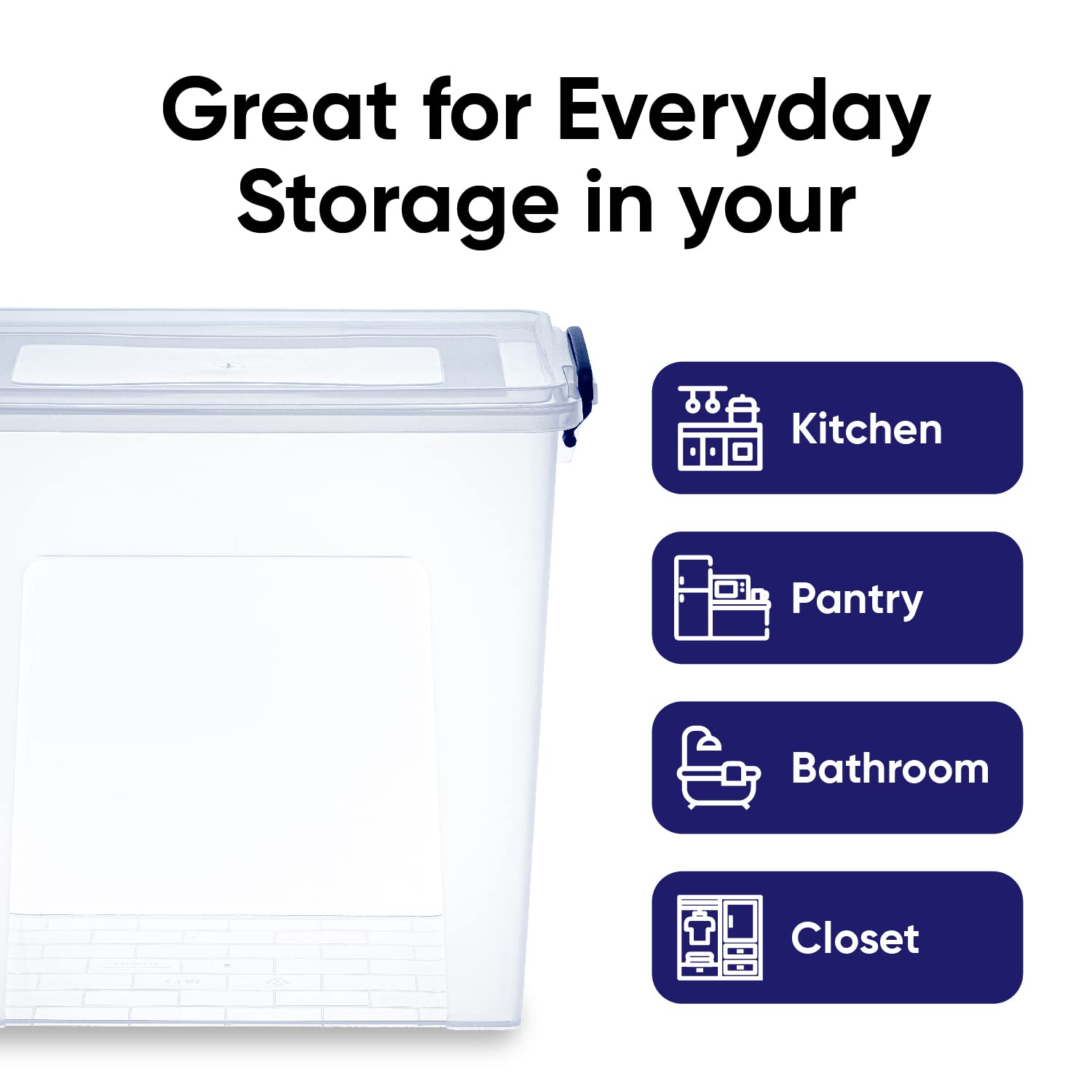 Superior Clear Plastic Storage Bins with Lids - 6 Pack 14.7 Qt Stackable Organizing Containers for Home, Office, Dorm - BPA Free, Non-Toxic, Odorless | Perfect for Closet Organization, Pantry Storage & Toy Organization