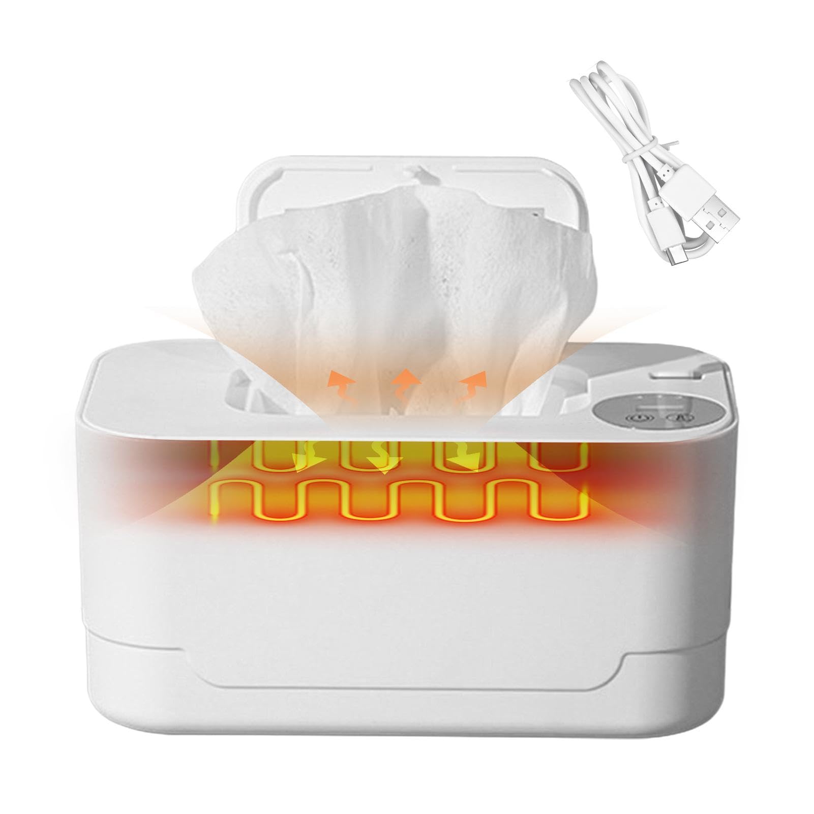 Premium Baby Wet Wipe Warmer & Heated Wipes Dispenser - Soft Warm Wipes for Diaper Changes, Bathroom & Car Use - Essential Baby Care Accessory with Gentle Heating Technology