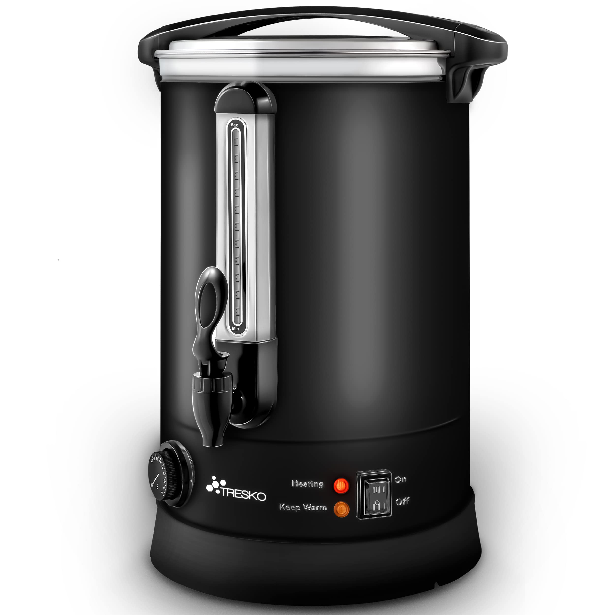 TRESKO® 20L 2500W Automatic Stainless Steel Mulled Wine Warmer - Hot Beverage Dispenser & Hot Water Distributor for Restaurants, Cafes & Holiday Parties