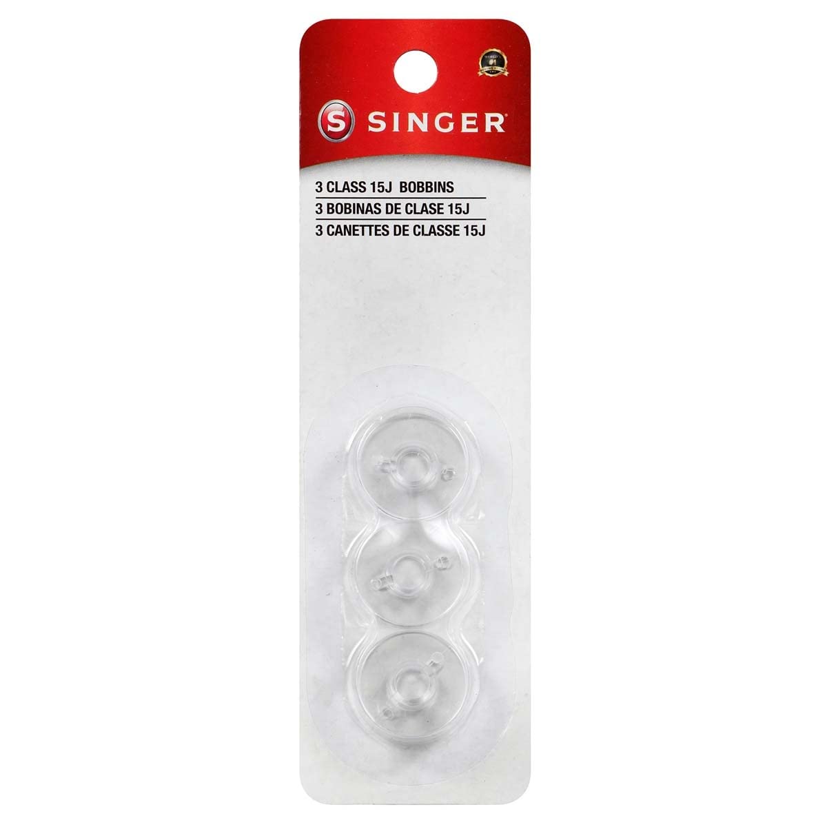 SINGER Class 15J Clear Plastic Bobbins - 3 Pack Sewing Machine Replacement Bobbins for Singer, Brother, Janome | Perfect for Quilting, Dressmaking & DIY Sewing Projects