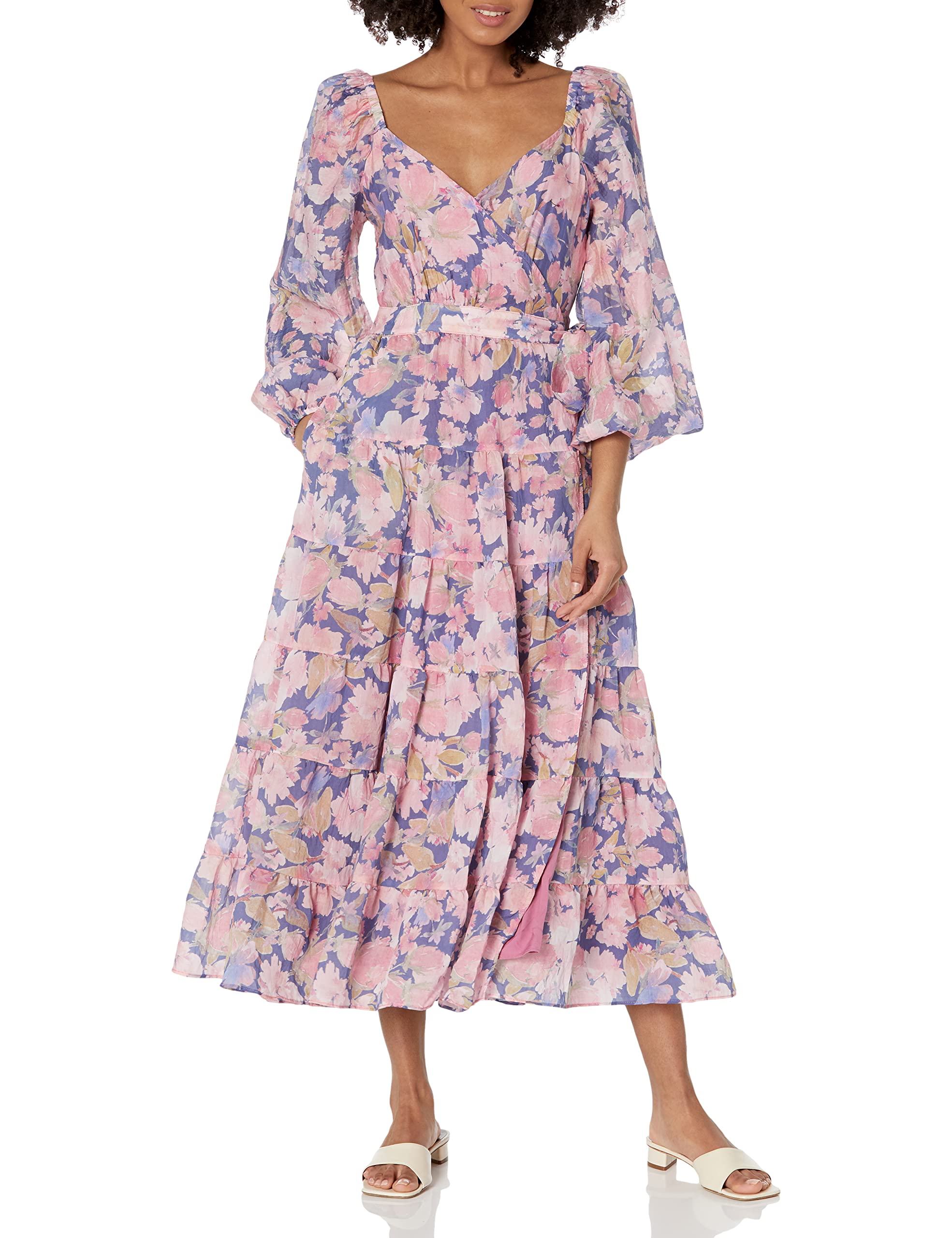 ASTR the Label Women's Jannika Dress - Flowy Midi Dress with Ruffles for Casual & Party Wear | Perfect for Summer Outfits, Date Nights & Special Occasions