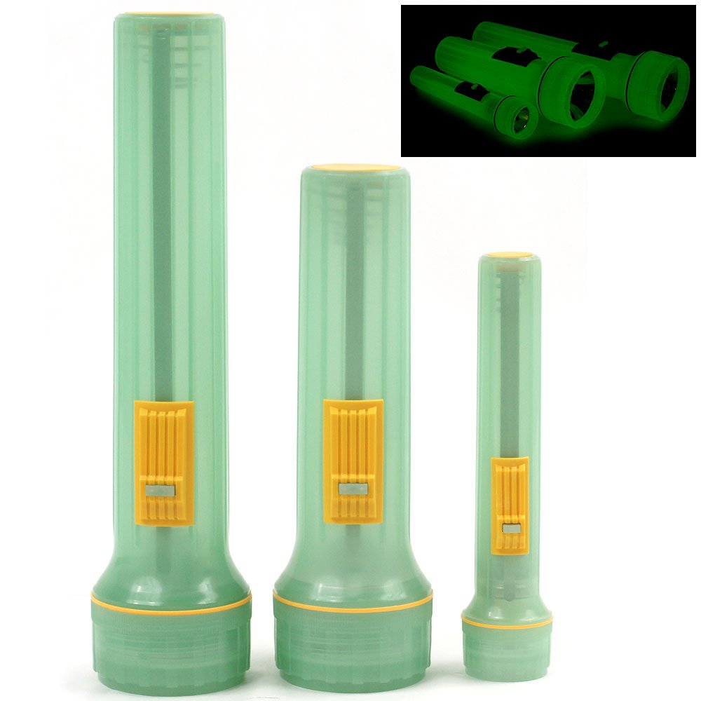 75-SS235 Glow in The Dark Flashlights - 3 Pack, Bright LED Emergency Flashlight for Camping, Hiking, Power Outages & Outdoor Adventures