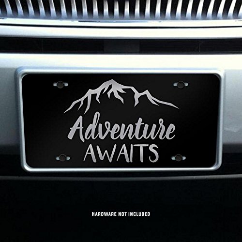 Outdoor Camping Hiking Mountain Adventure Etched Vanity License Plate - Perfect for Jeep Wrangler, Truck & RV Customization | Trail Exploration & Off-Road Enthusiasts