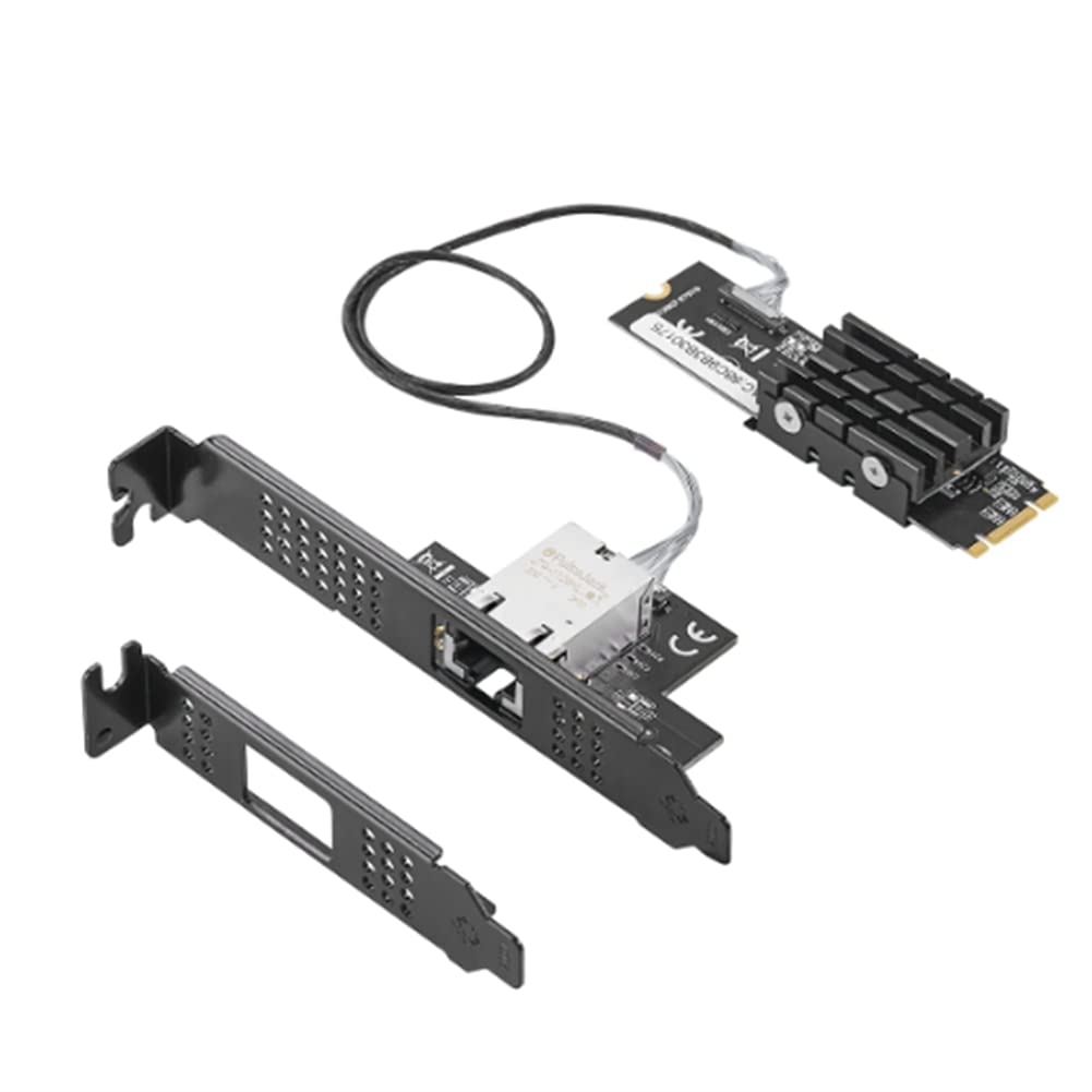 10Gbps Ethernet Network Card - LAUGHERER 1-Port RJ45 PCIe Adapter with AQC107 Chip, Compatible with M.2 B Key & M Key (10G/2.5G/1G) for High-Speed LAN Connectivity - Ideal for Gaming, Server Upgrades & 4K Streaming