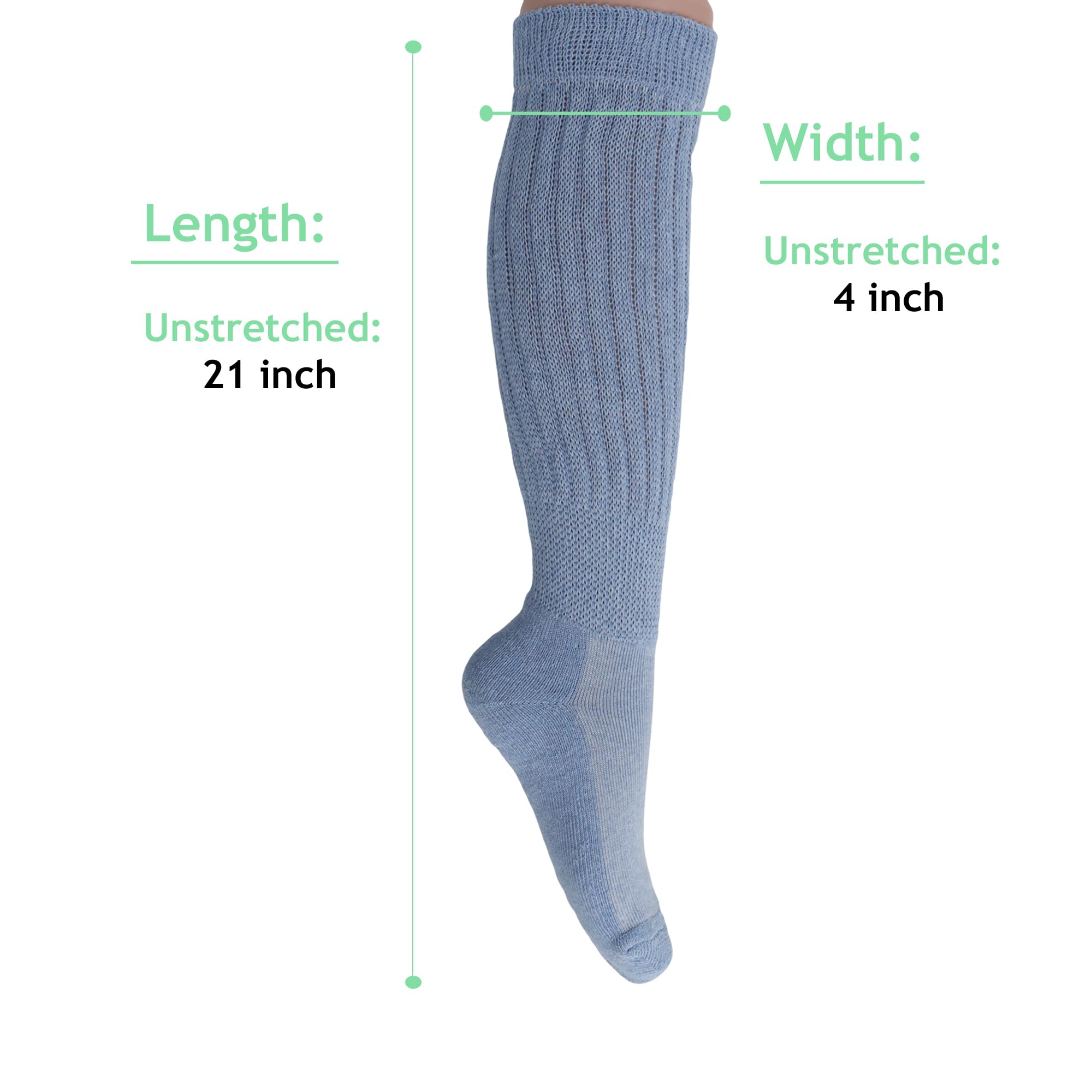 American Made Slouch Socks - Extra Long Cotton Knee High Scrunch Socks for Women & Men | Heavy Warm Winter Socks for Boots, Lounge & Cold Weather