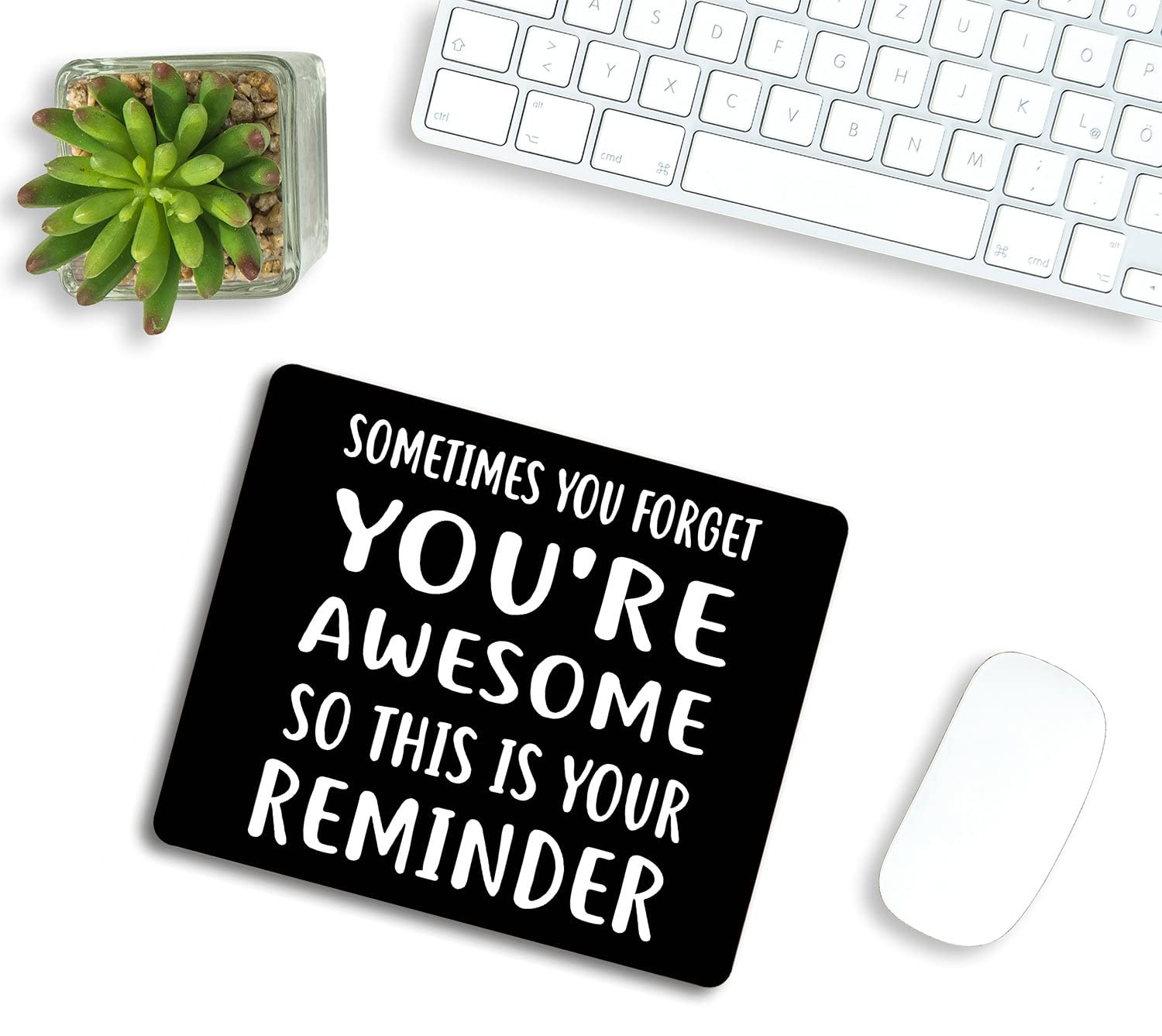 Custom Inspirational Quote Mouse Pad - Non-Slip Rubber Base Computer Mouse Mat for Wireless Mouse (9.5x7.9x0.12 Inches) - Perfect for Office, Gaming & Home Workspace Accessories