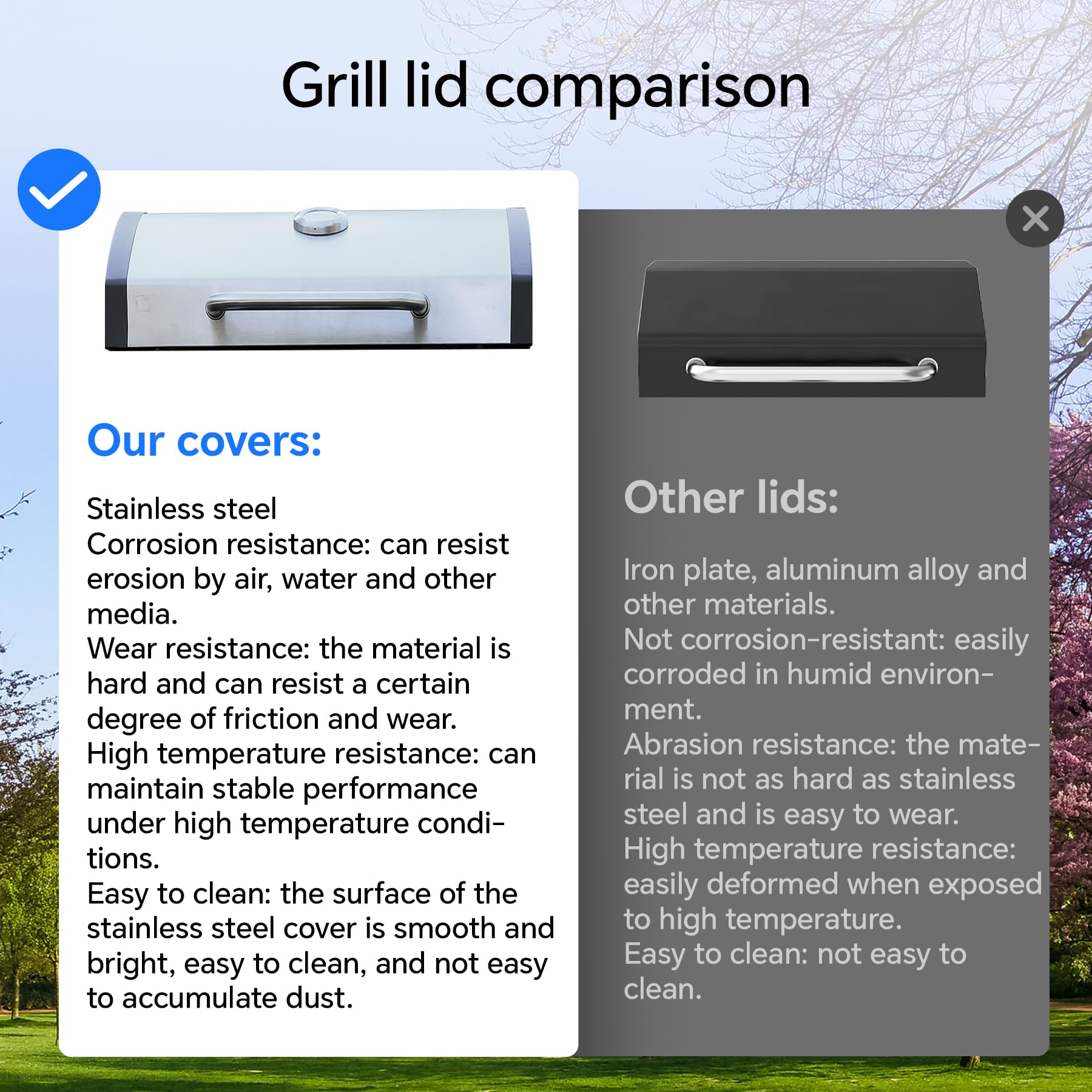 3 Burner Outdoor Propane Gas Grill - 30,000 BTU BBQ Grill with Built-In Thermometer & Foldable Side Tables - Perfect for Patio, Garden, Backyard, Camping and Tailgating Parties