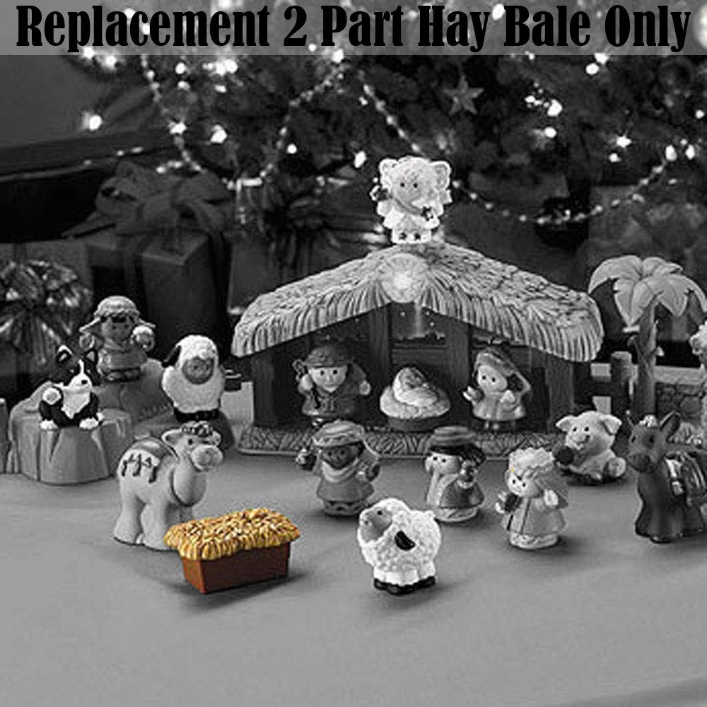 Fisher-Price Little People Replacement Hay Bale Parts (2-Pack) - N6010 for Christmas Nativity Manger Scene Playset | Perfect for Holiday Storytelling & Kids' Christmas Plays