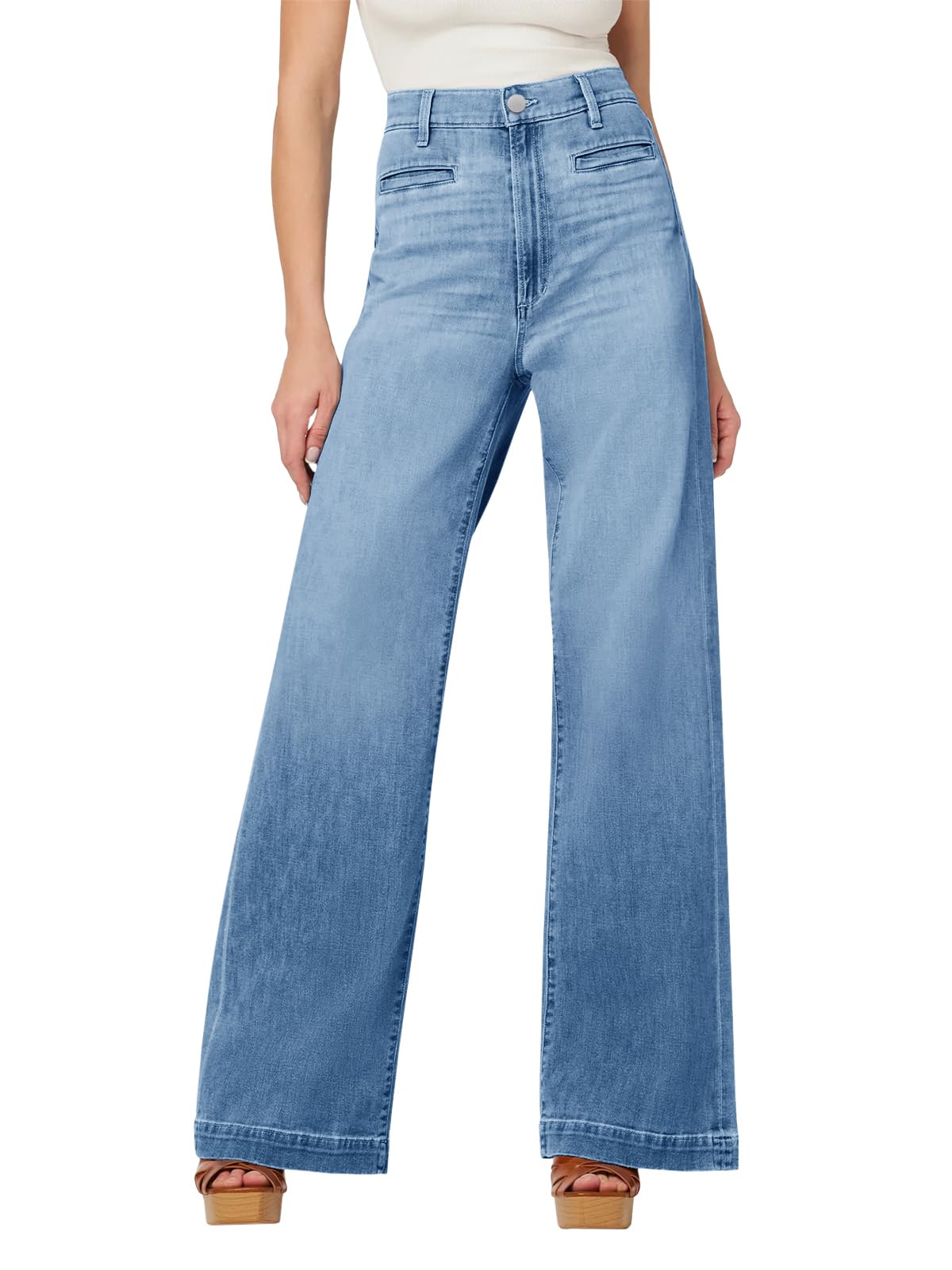 PLNOTME Women's High Waisted Wide Leg Jeans - Loose Boyfriend Style Casual Denim Pants for Everyday Wear, Street Fashion & Office Outfits