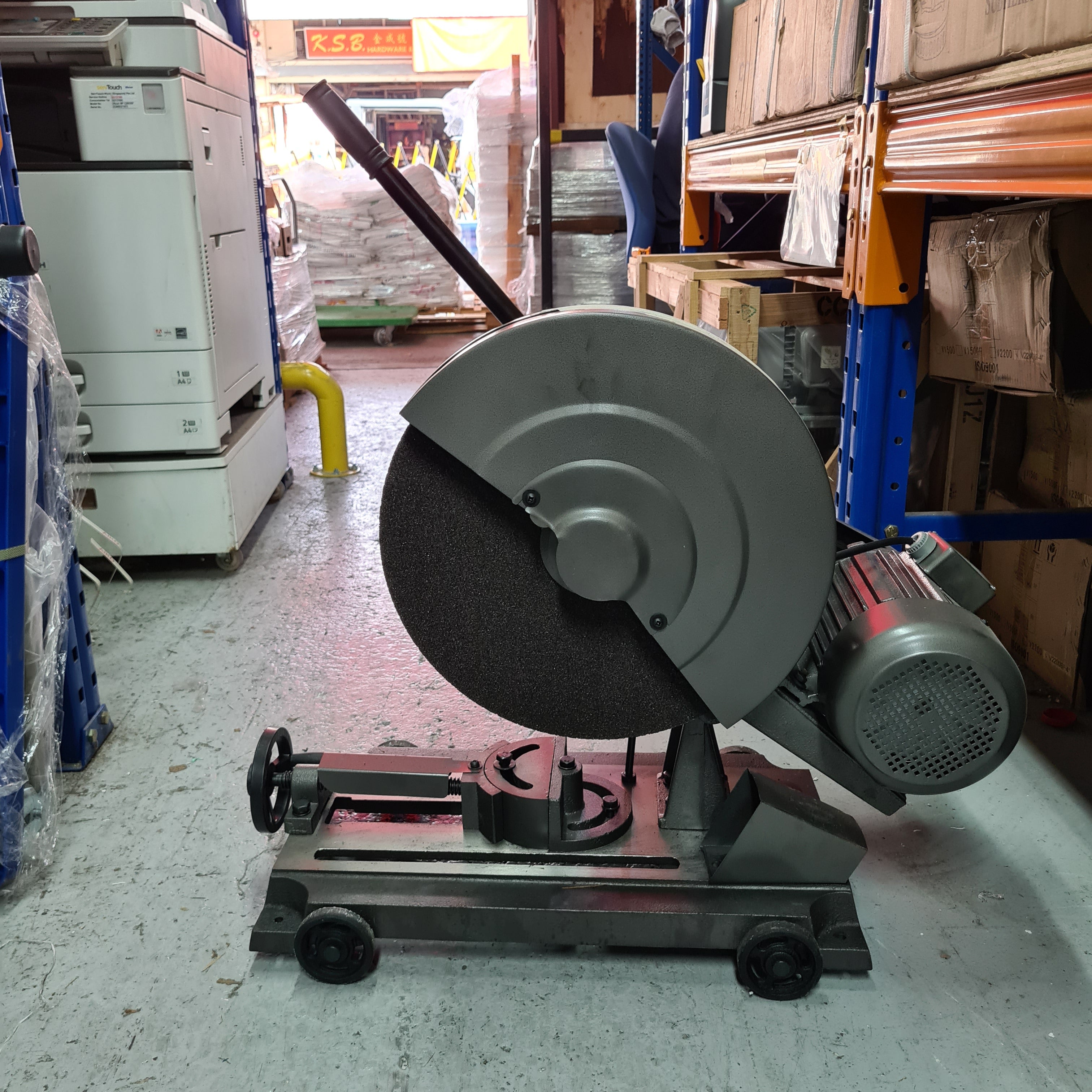 Aiko J3G 400HG 16-Inch 4HP 3-Phase Belt Cutting Machine - With/Without Motor Option - Industrial Metal & Wood Cutting for Workshops & Factories