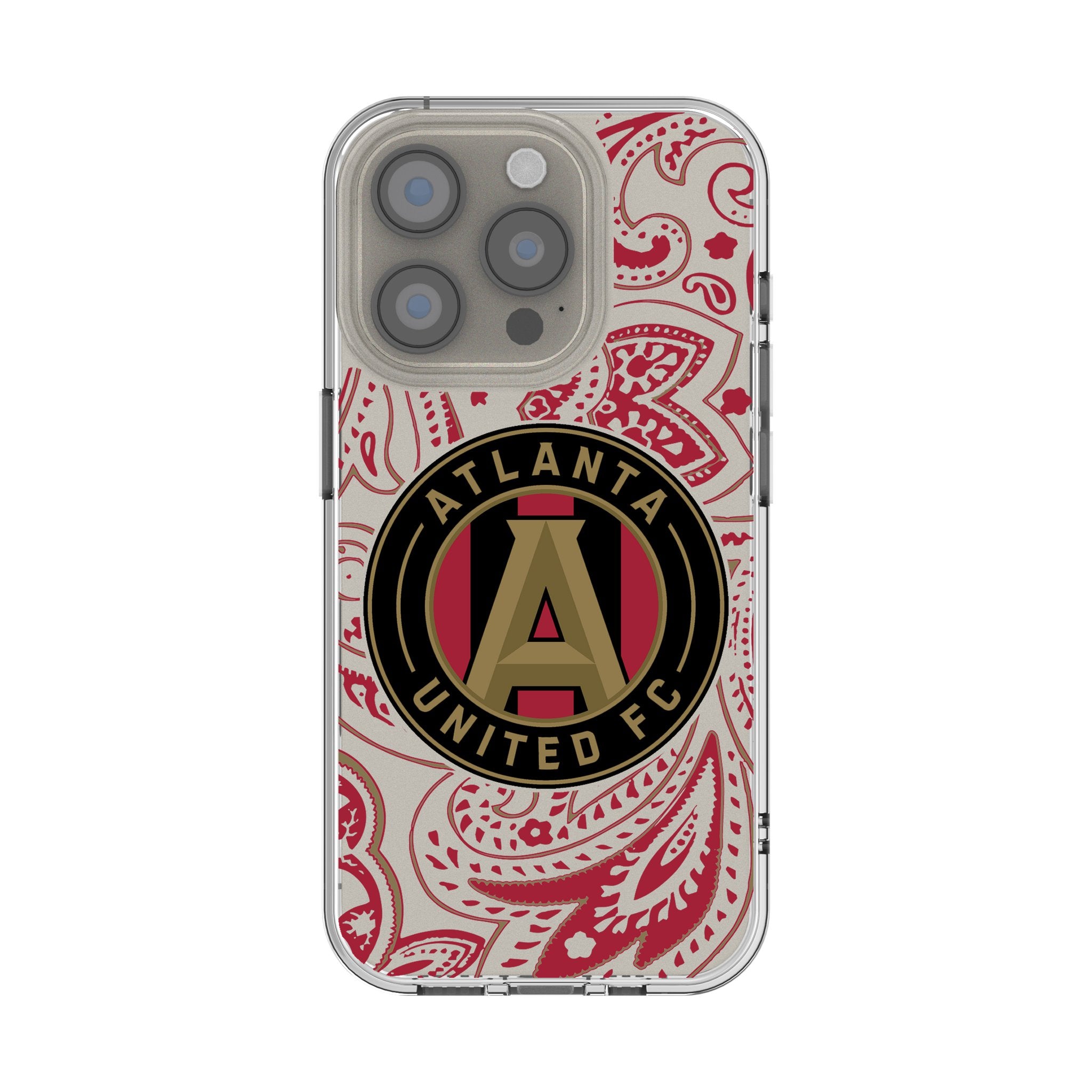 Atlanta United FC Paisley Clear Phone Case for Apple iPhone 14/13/12/11 Pro Max - Slim Protective Cover with Team Logo - Perfect for Fans, Game Days & Everyday Use