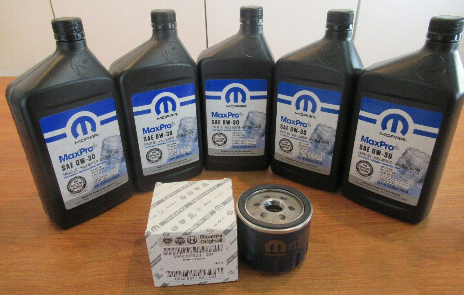 Mopar OEM 0W-30 Full Synthetic Engine Oil & Filter Kit for Jeep Renegade 1.3L - Premium Performance & Protection for City Driving & Off-Road Adventures